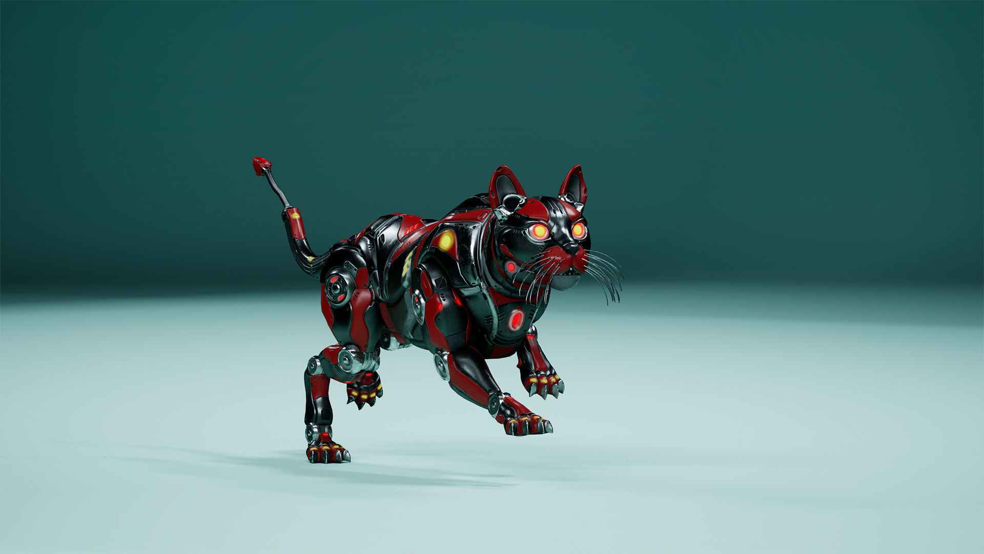 Sci-Fi Cat Low-poly 3D model_4
