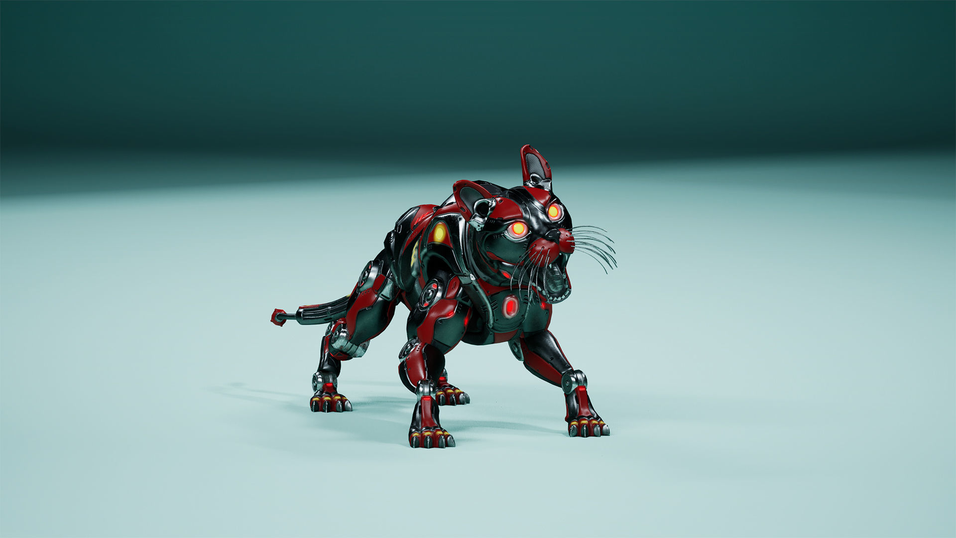 Sci-Fi Cat Low-poly 3D model_3