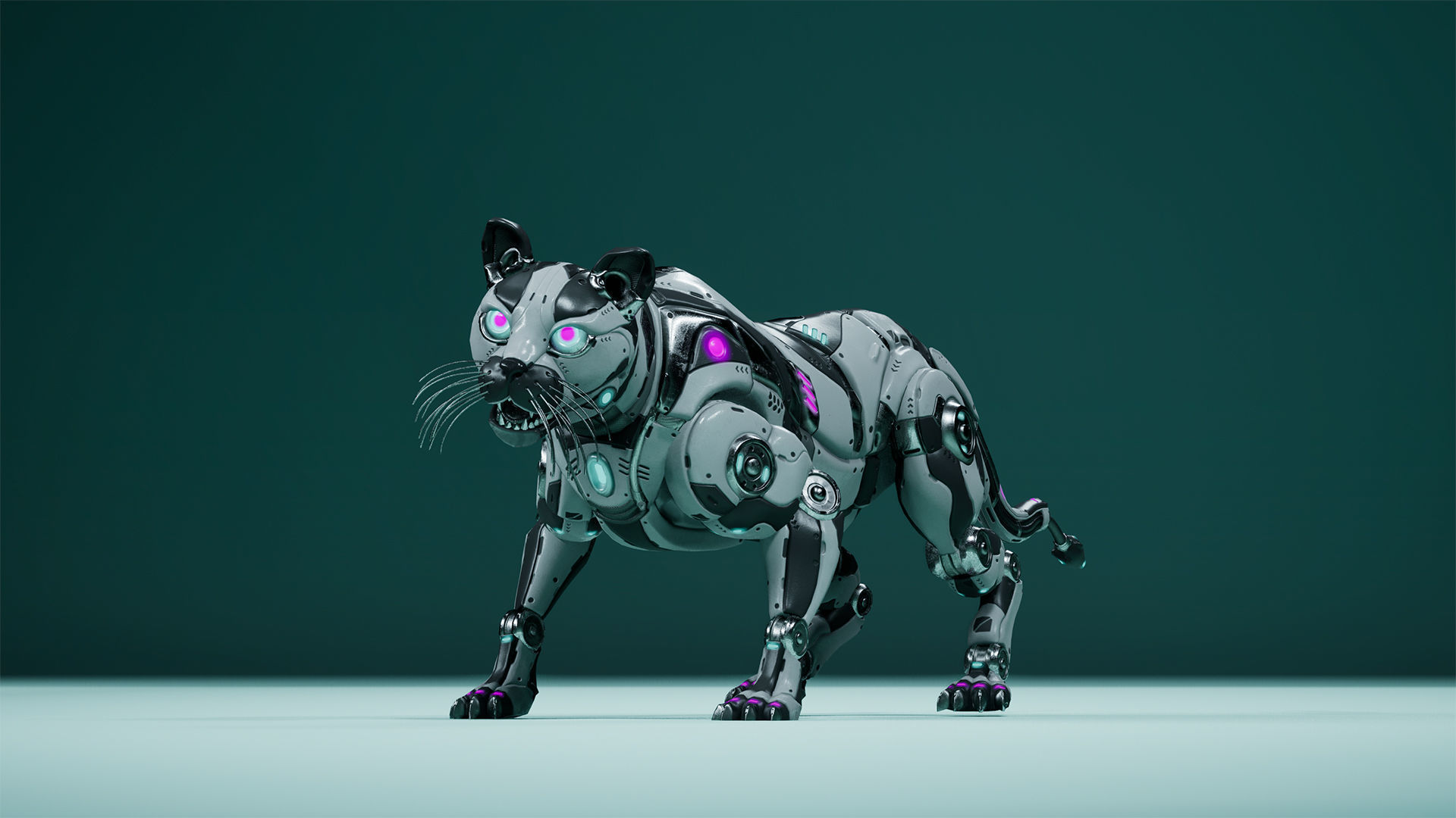 Sci-Fi Cat Low-poly 3D model_14