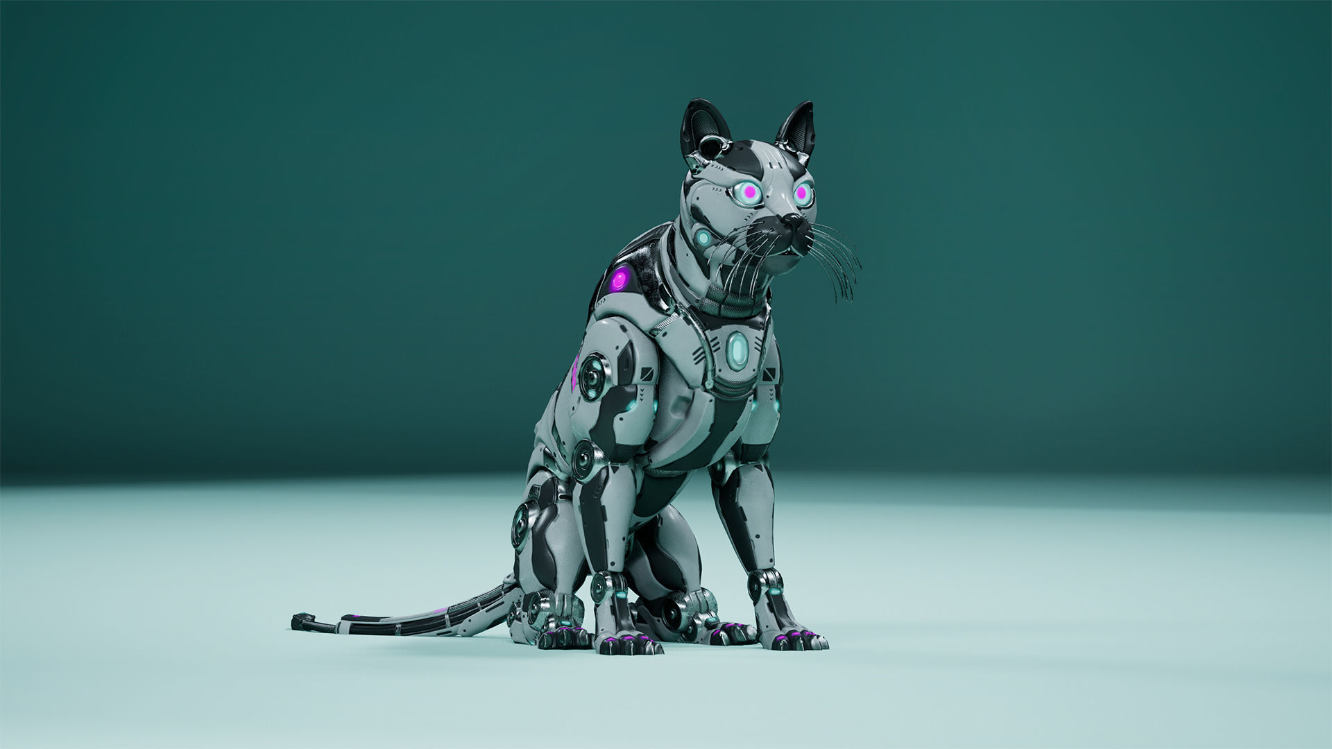 Sci-Fi Cat Low-poly 3D model_13