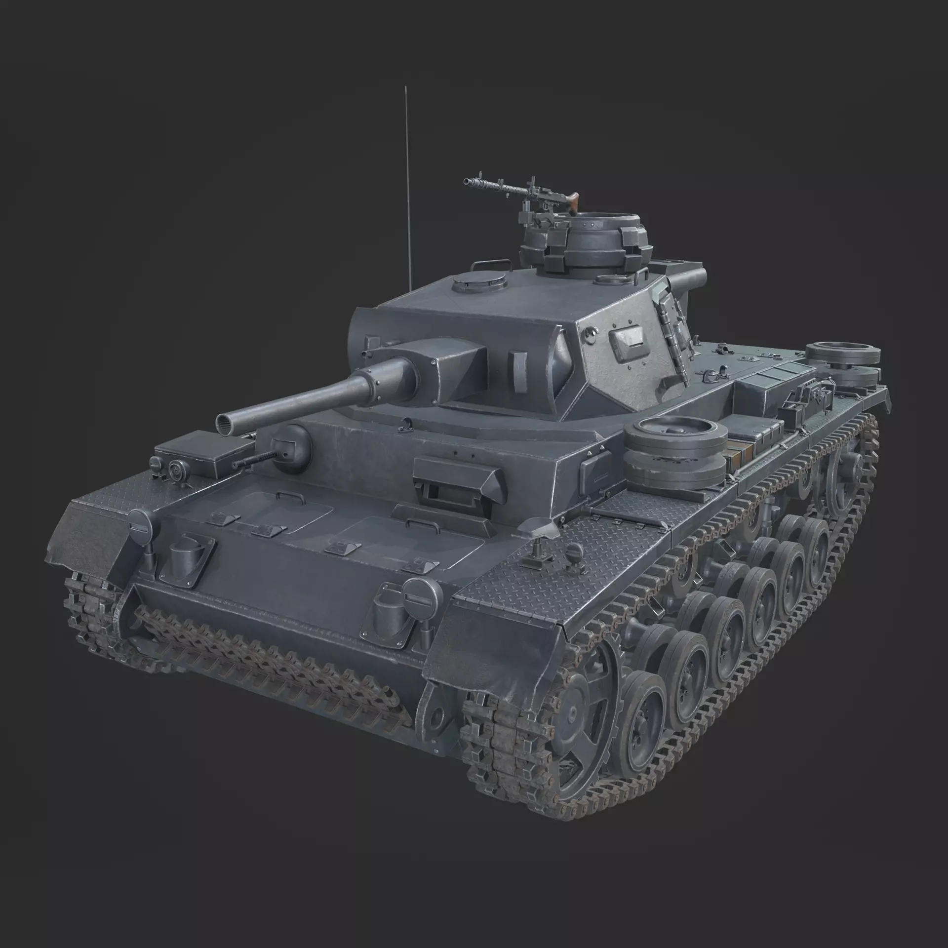 Panzer 3 Ausf J Low-poly 3D model