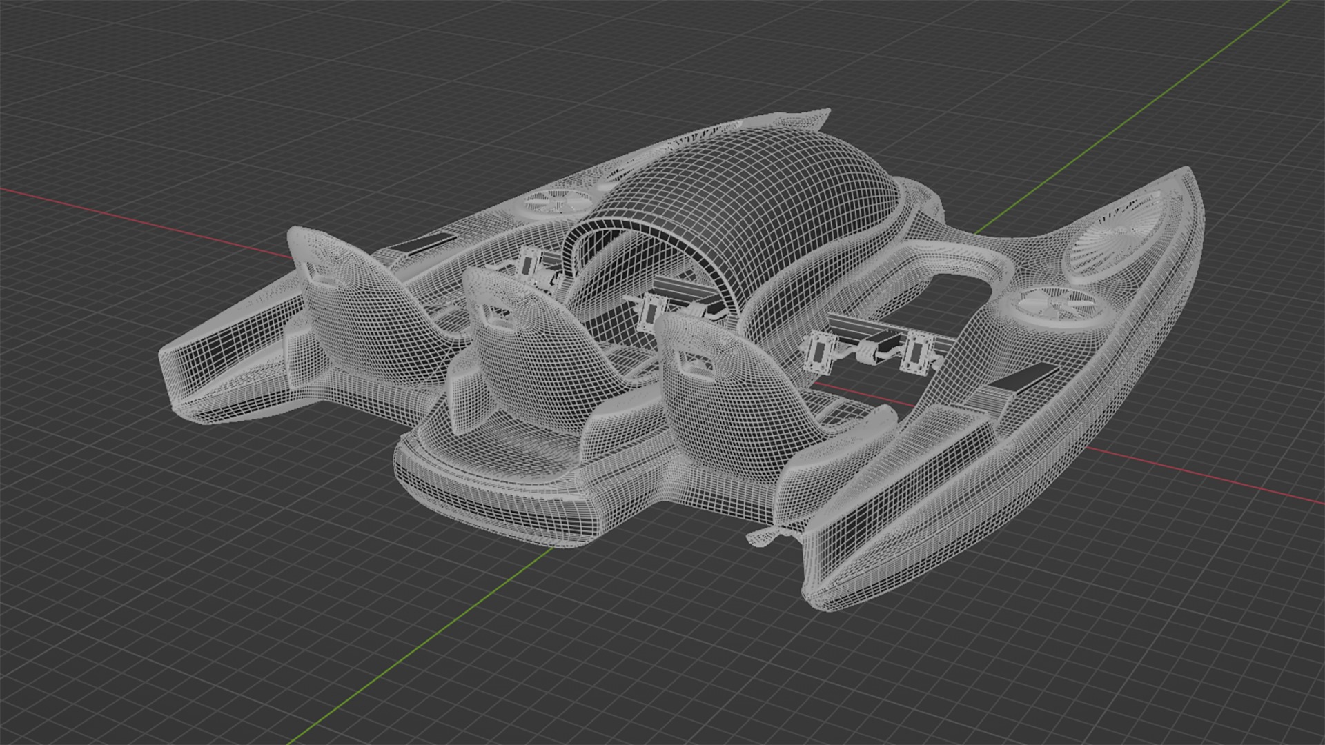 Aerodynamic Multi-Person Pedal Boat 3D model_12