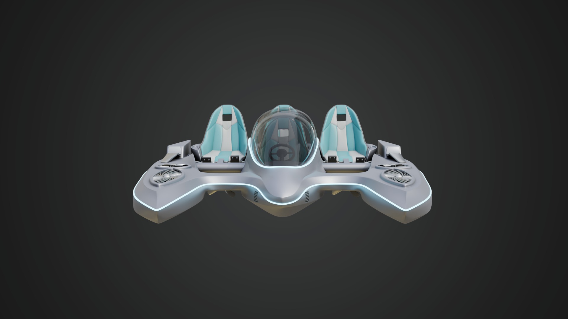 Aerodynamic Multi-Person Pedal Boat 3D model_5