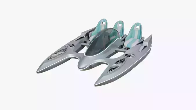 Aerodynamic Multi-Person Pedal Boat 3D model