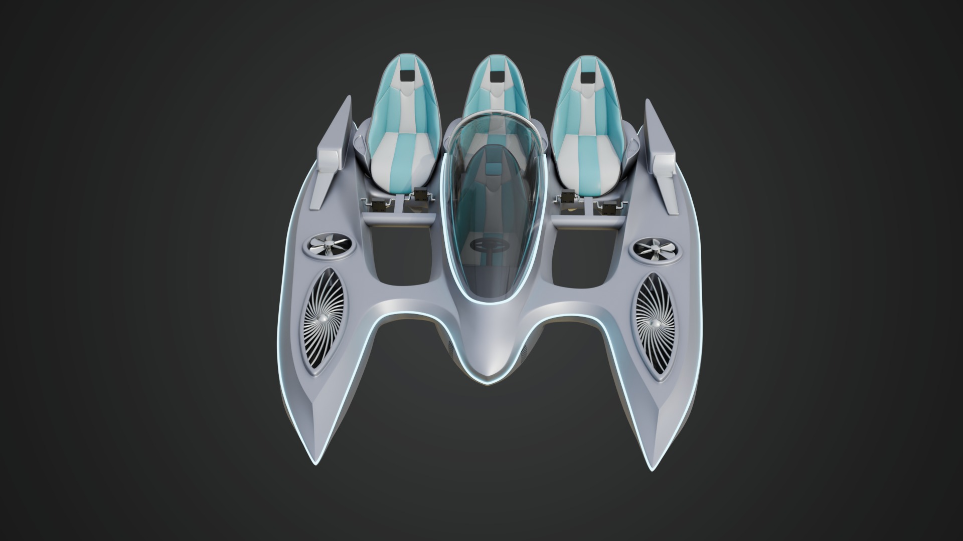 Aerodynamic Multi-Person Pedal Boat 3D model_3