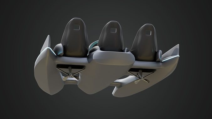 Aerodynamic Multi-Person Pedal Boat 3D model 7