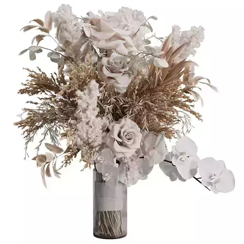 flowers plant in a bouquet glass vase 62