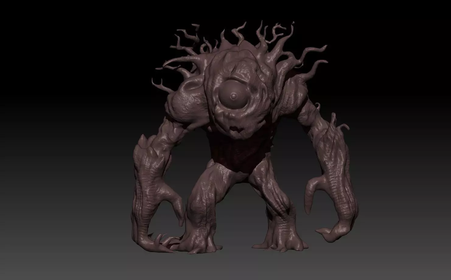 wooden cyclop monster 3D print model_0