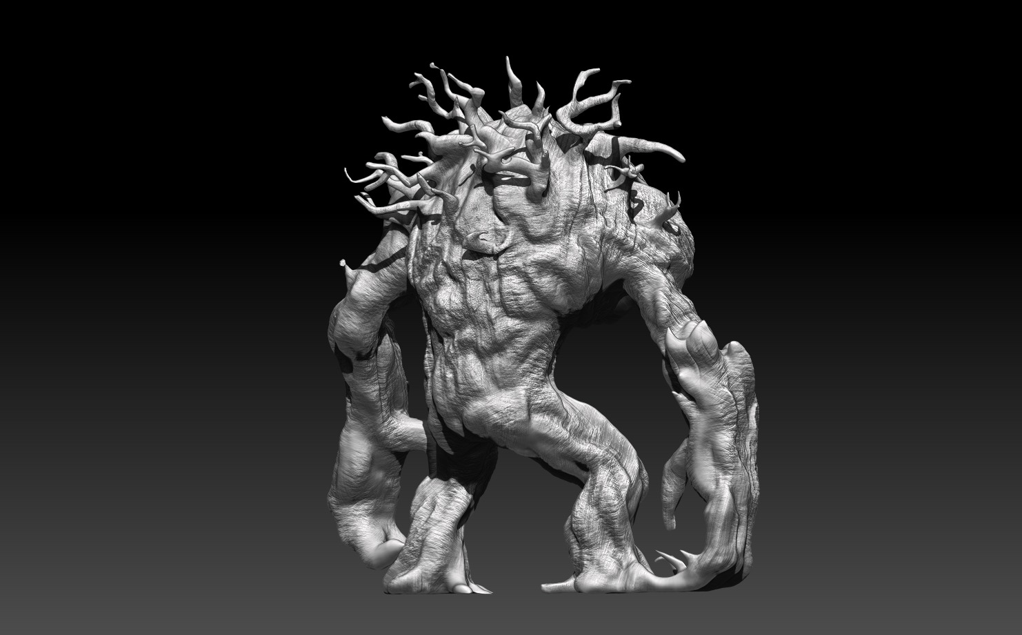 wooden cyclop monster 3D print model_2