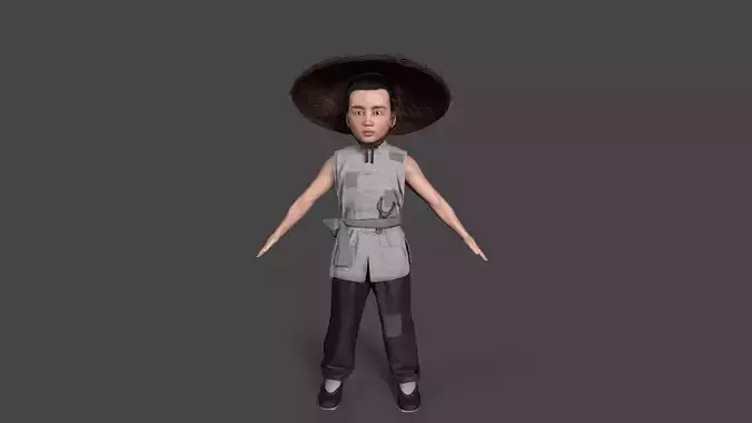 Children character Low-poly 3D model