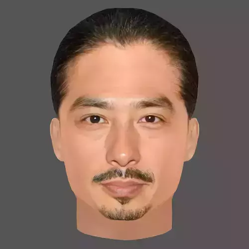 Hiroyuki Sanada Head - Low poly head for game