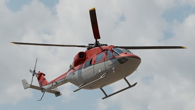 helicopter Low-poly 3D model