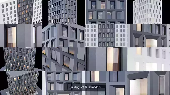 Building set 3 3D Model Collection