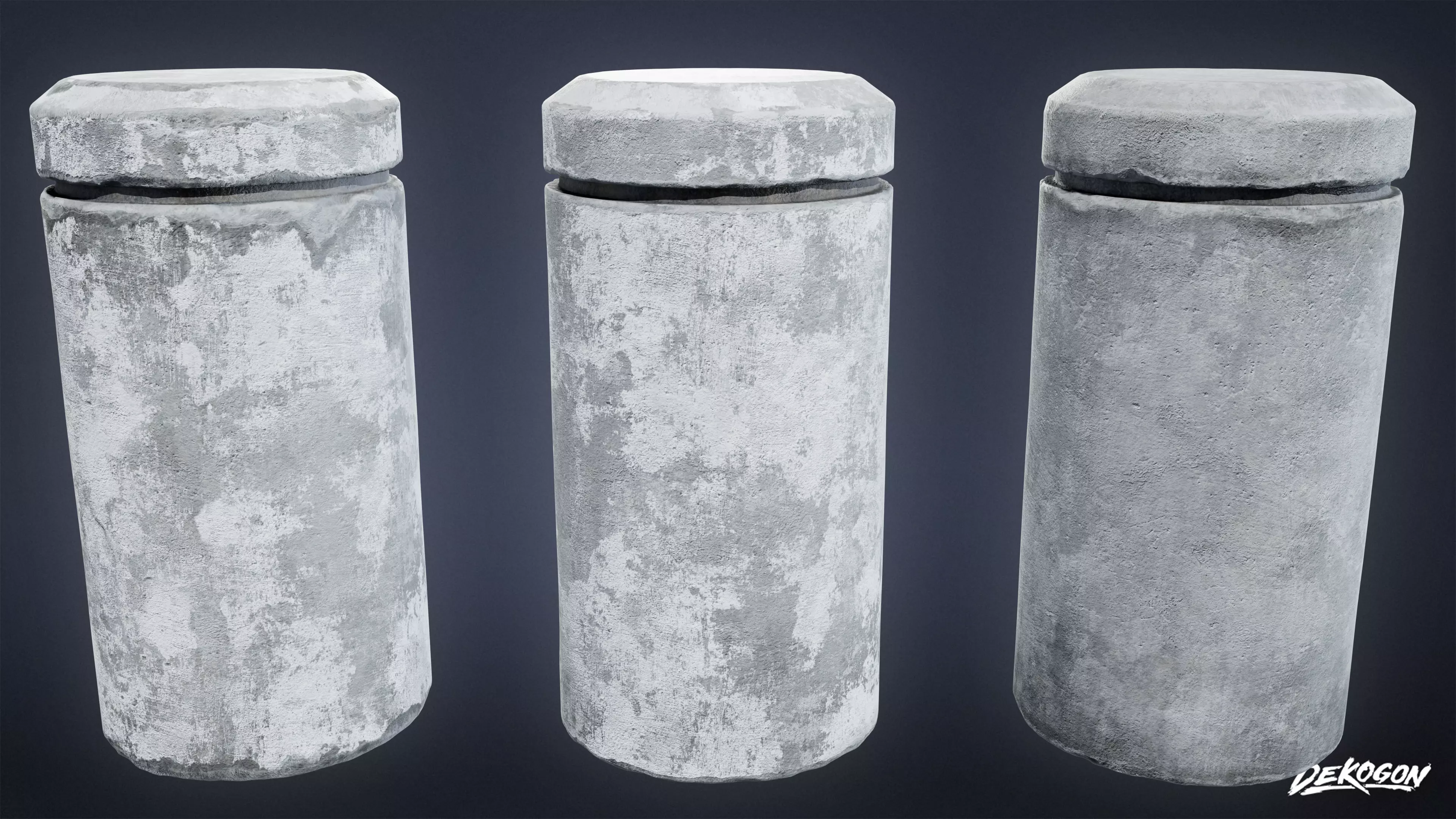 ROADSIDE - Concrete Block 12 - LOW POLY AND NANITE Low-poly 3D model