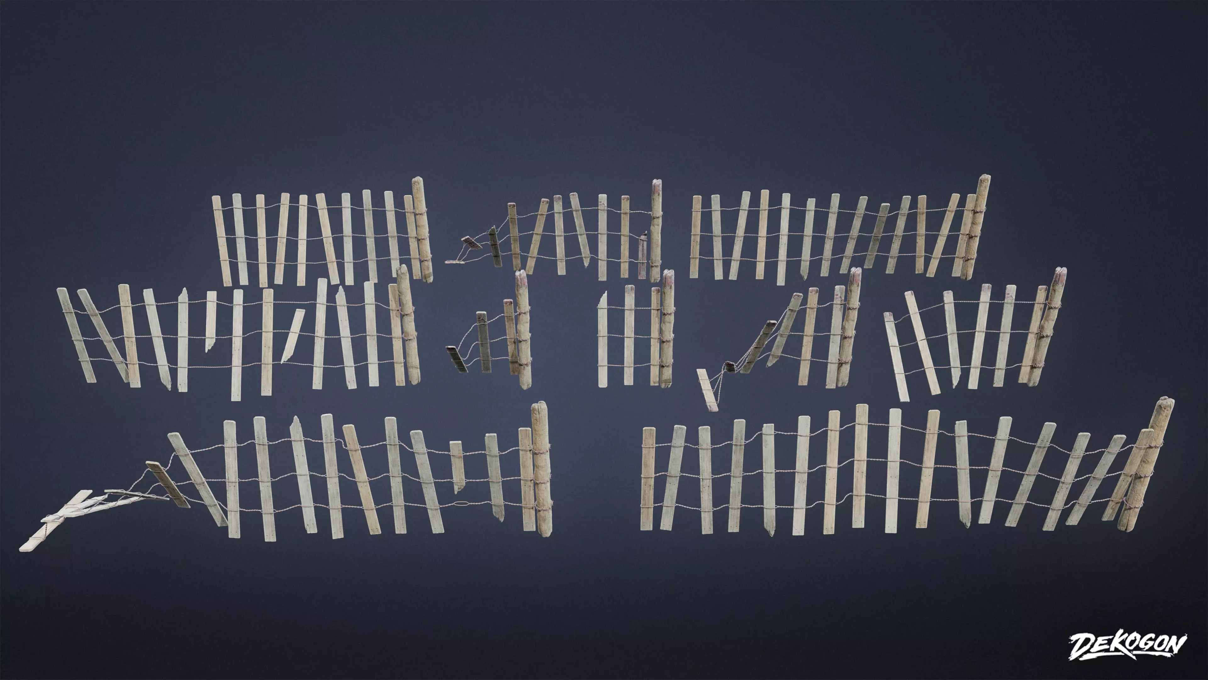 ROADSIDE - Fence Dune 01 - LOW POLY AND NANITE Low-poly 3D model