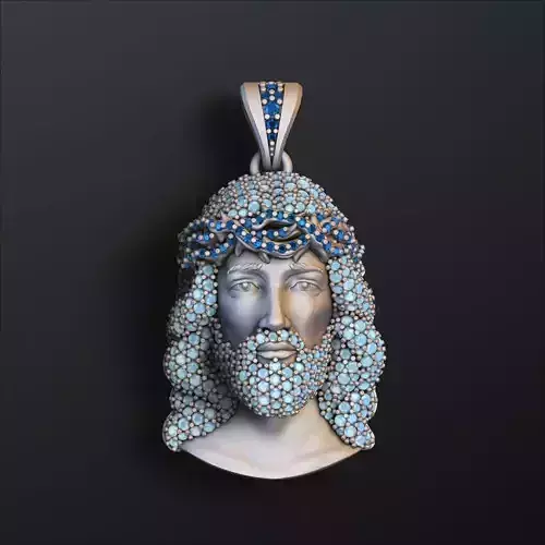 Jesus Pendant With Gems