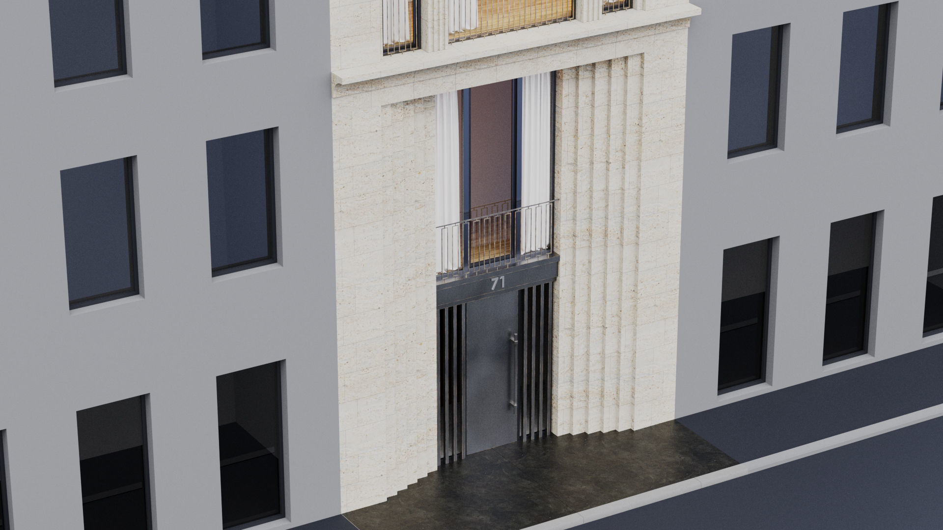 Fasade building full set 3D Model Collection_16