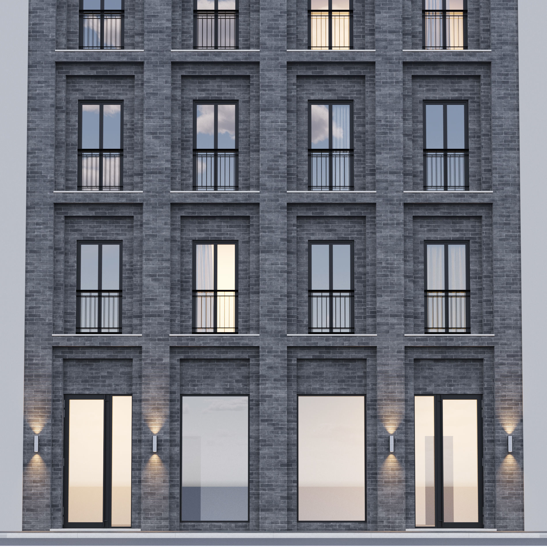 Fasade building full set 3D Model Collection_55