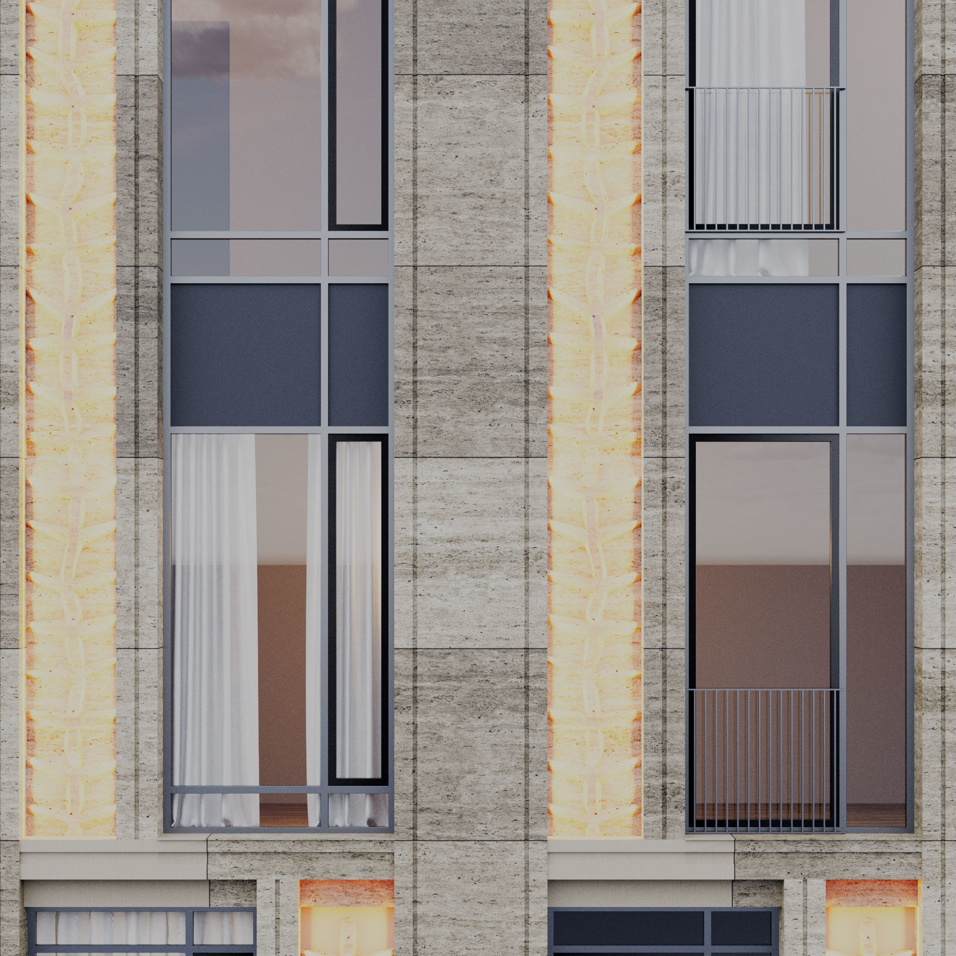 Fasade building full set 3D Model Collection_65