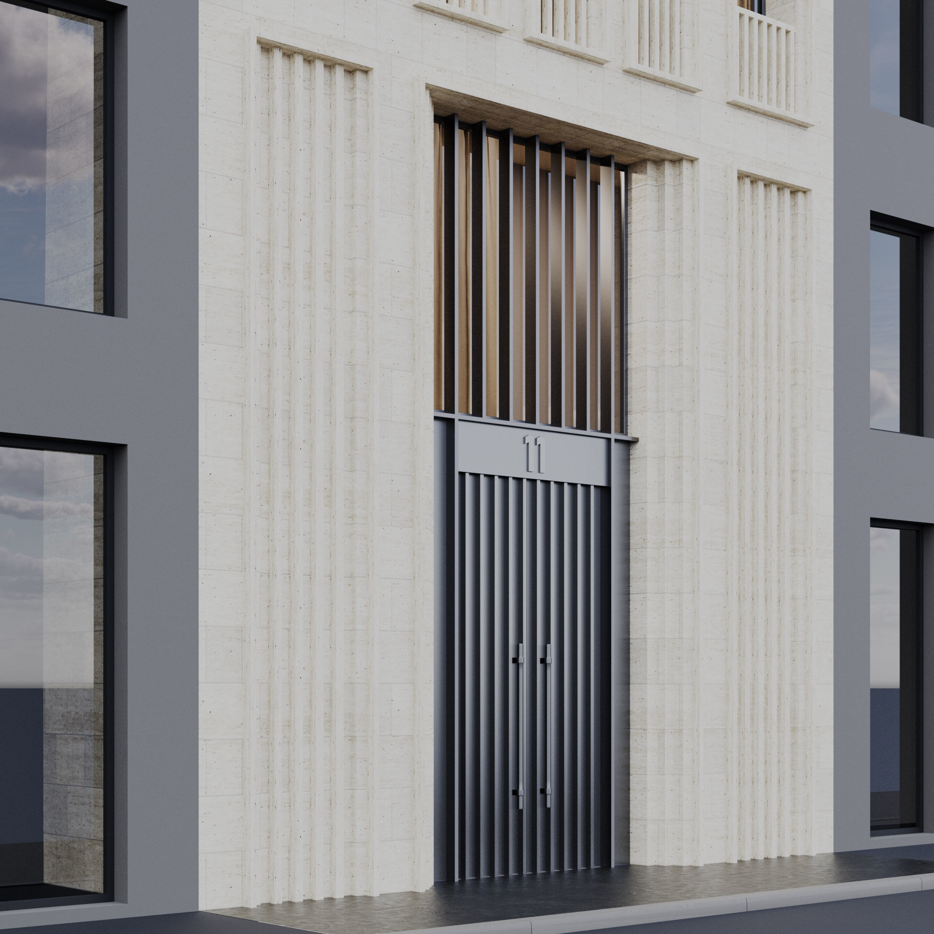 Fasade building full set 3D Model Collection_45