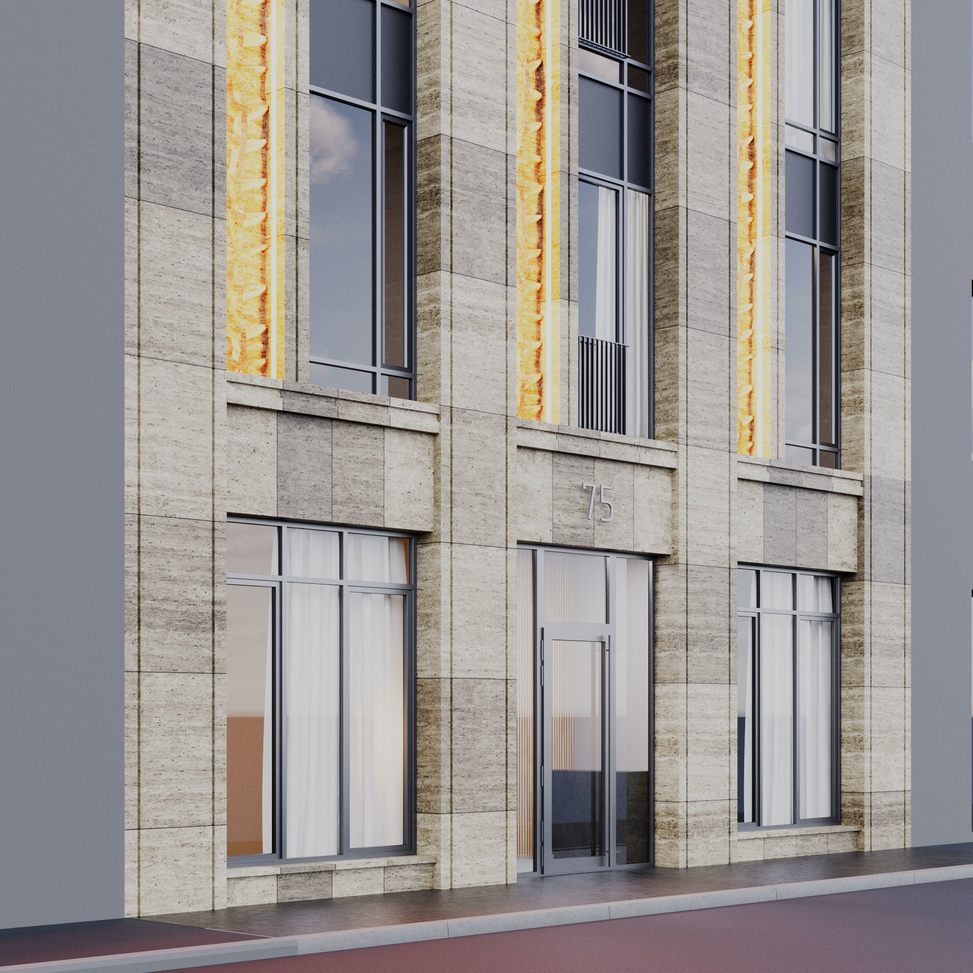 Fasade building full set 3D Model Collection_63