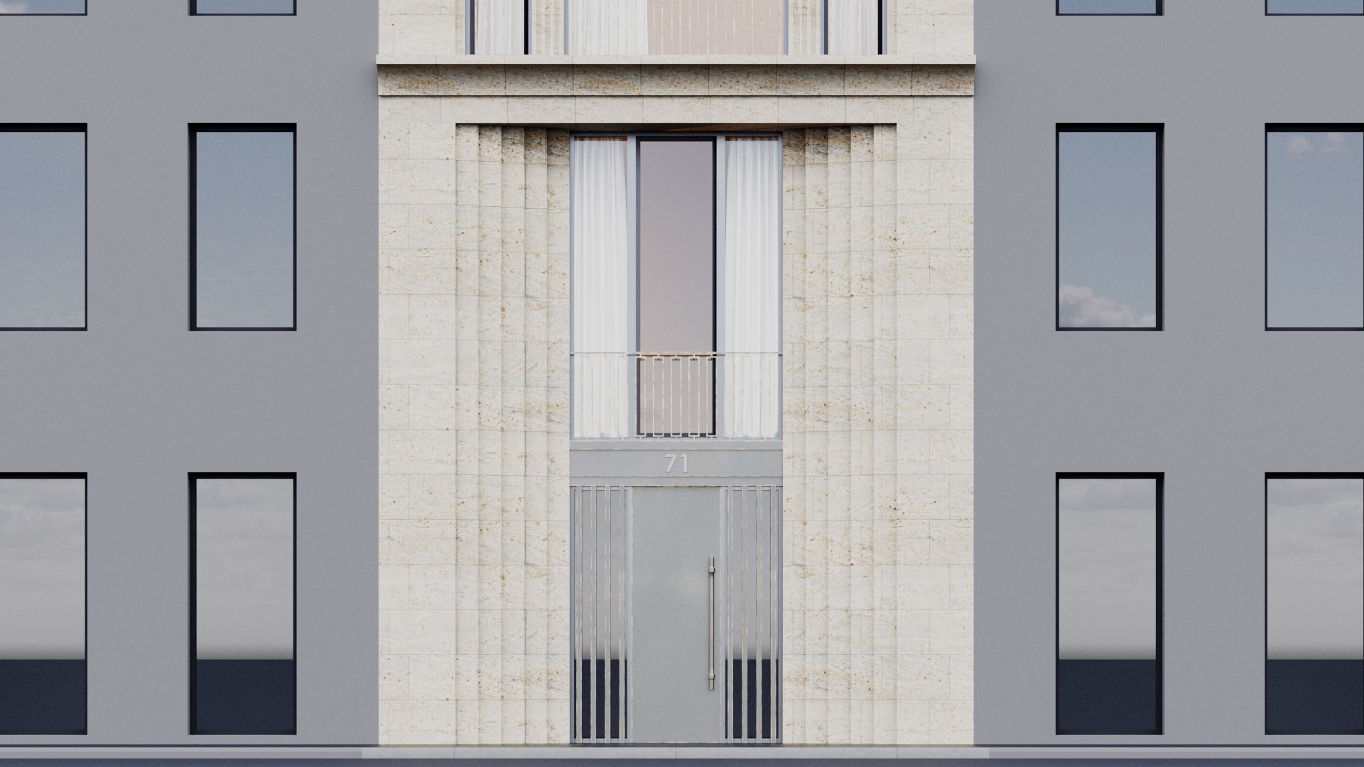 Fasade building full set 3D Model Collection_19