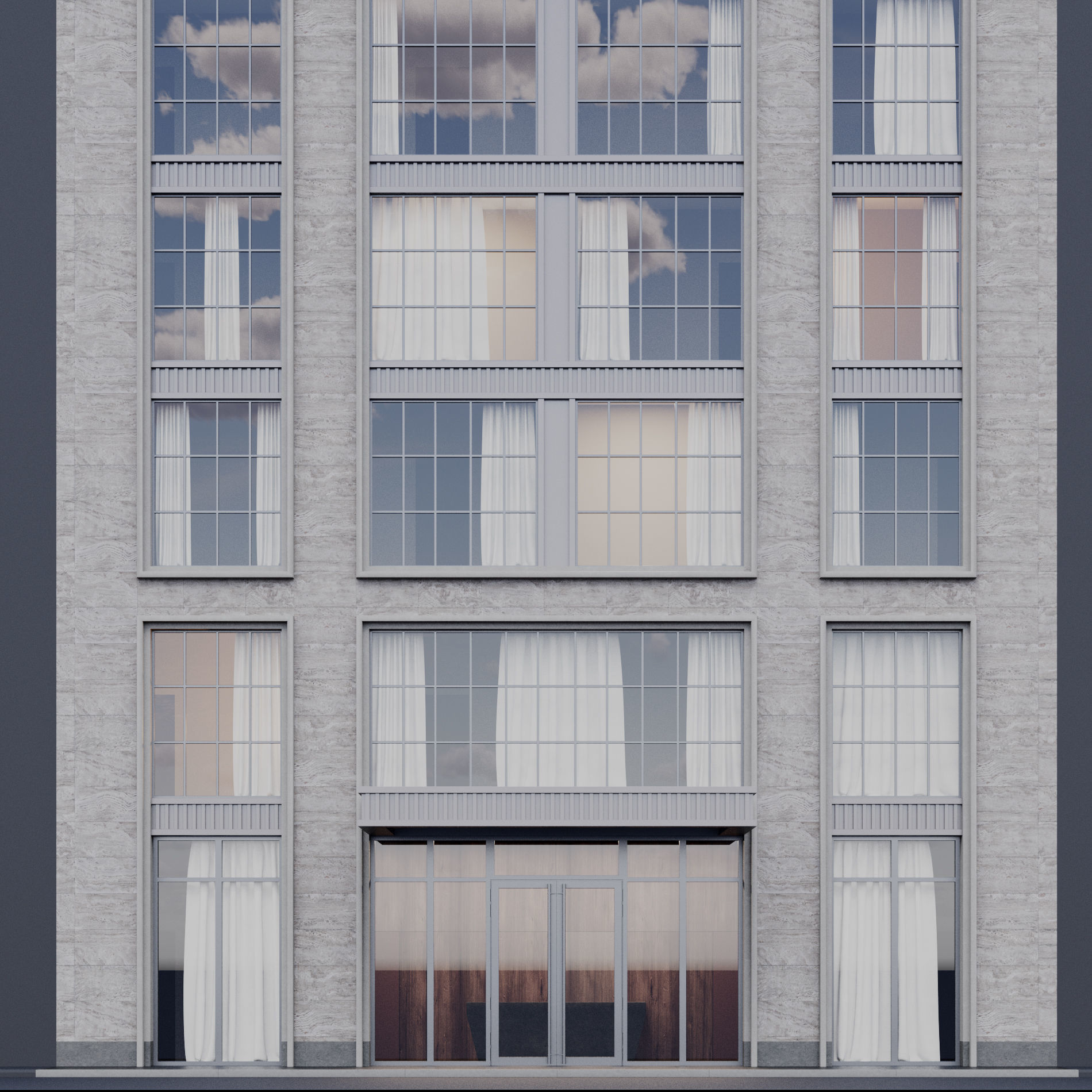 Fasade building full set 3D Model Collection_56
