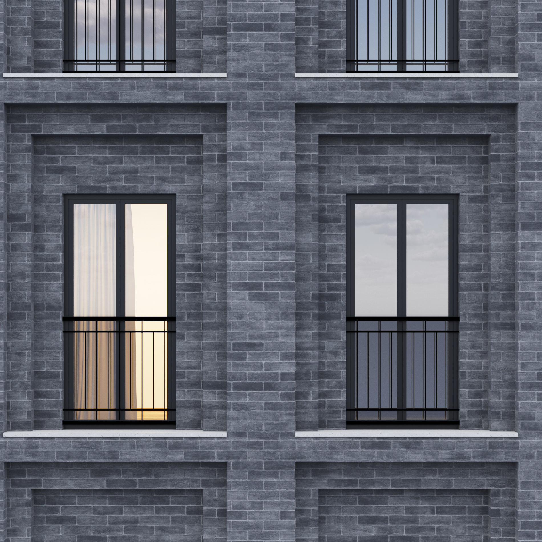 Fasade building full set 3D Model Collection_49