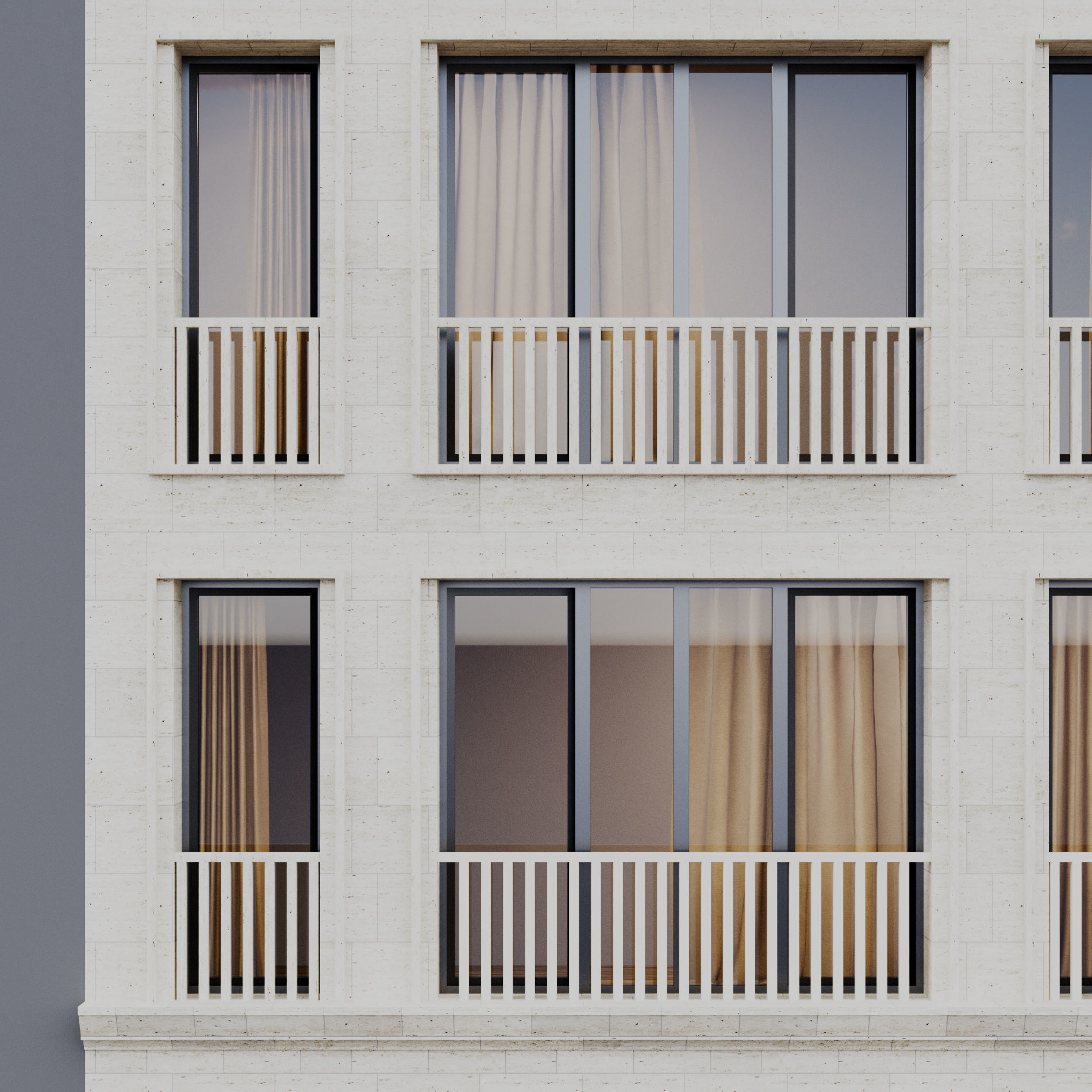 Fasade building full set 3D Model Collection_54