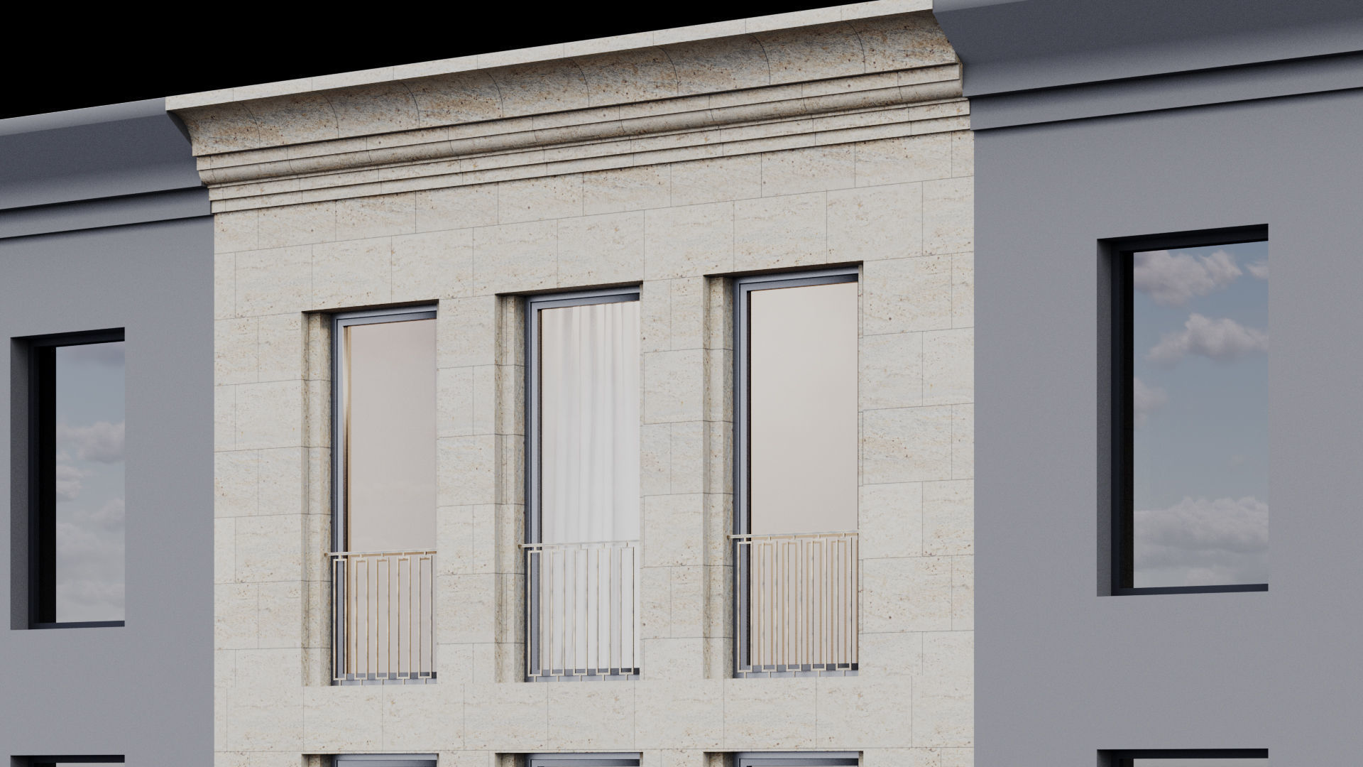 Fasade building full set 3D Model Collection_17