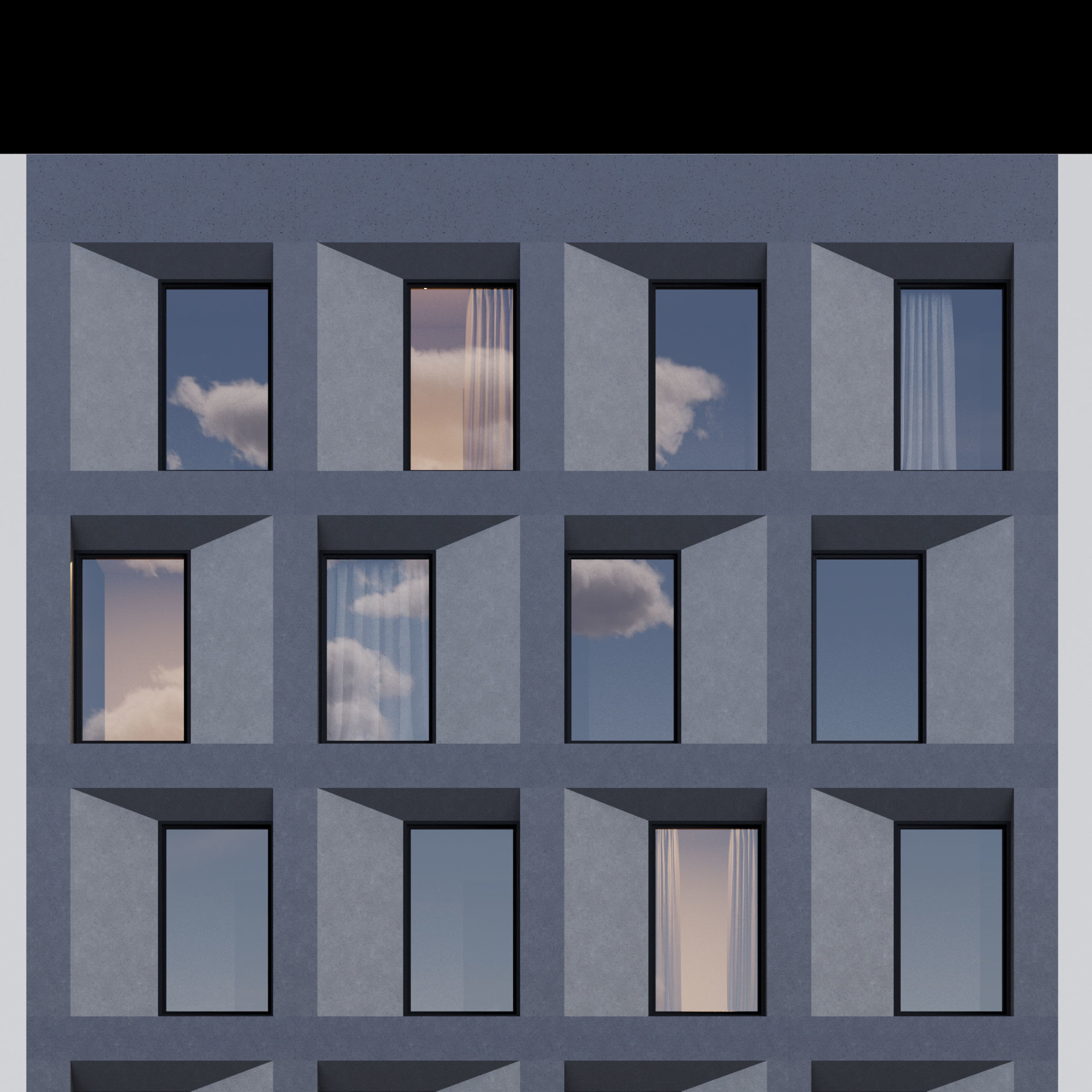 Fasade building full set 3D Model Collection_22