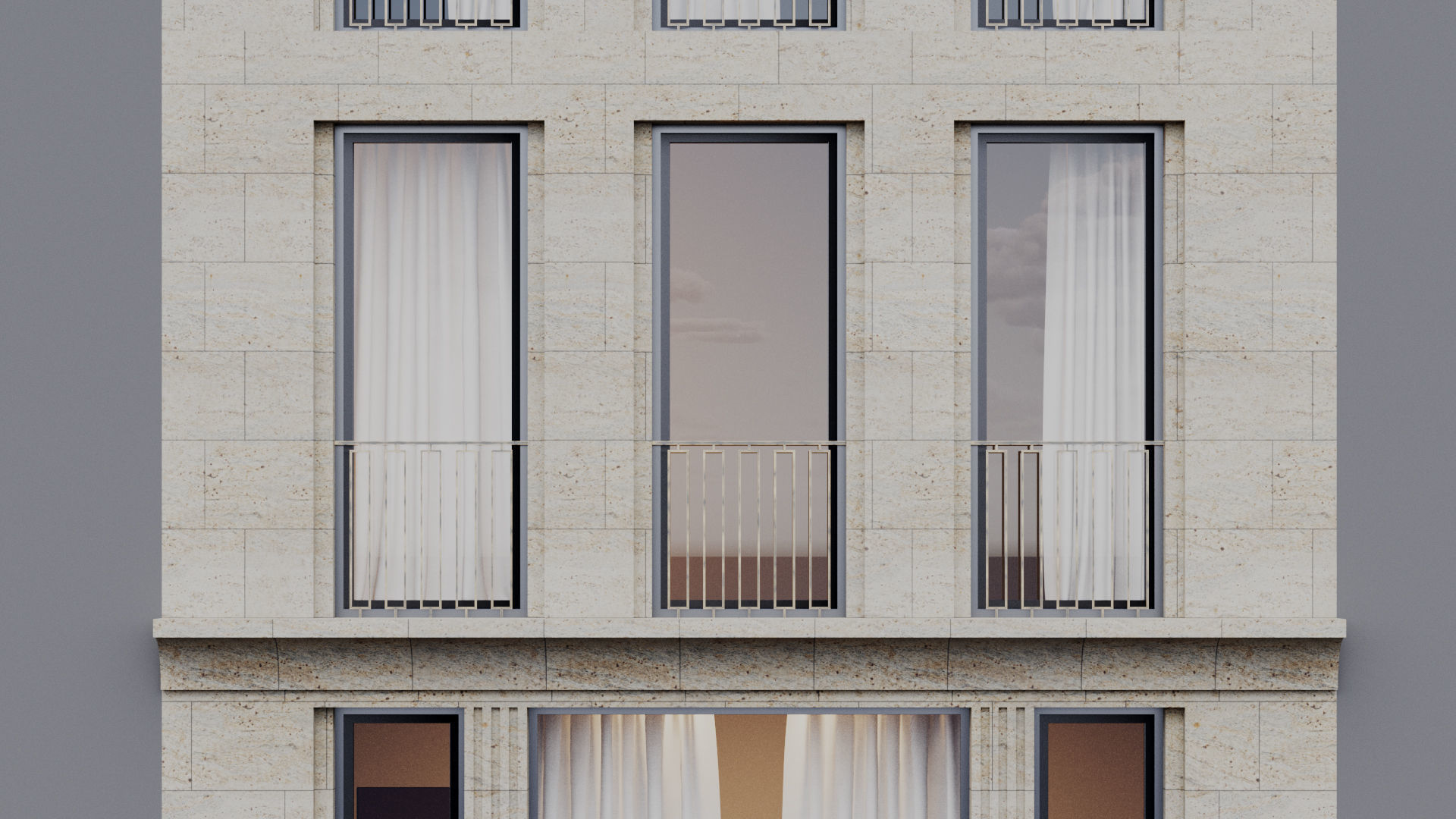 Fasade building full set 3D Model Collection_21