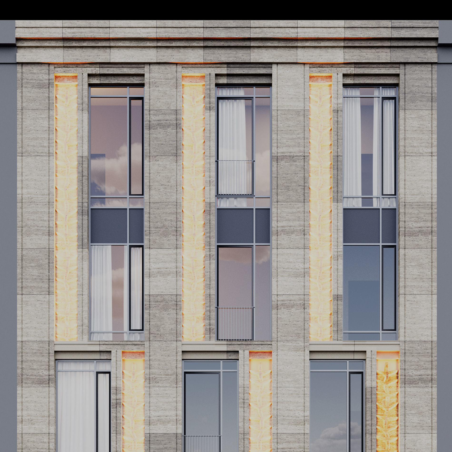 Fasade building full set 3D Model Collection_62