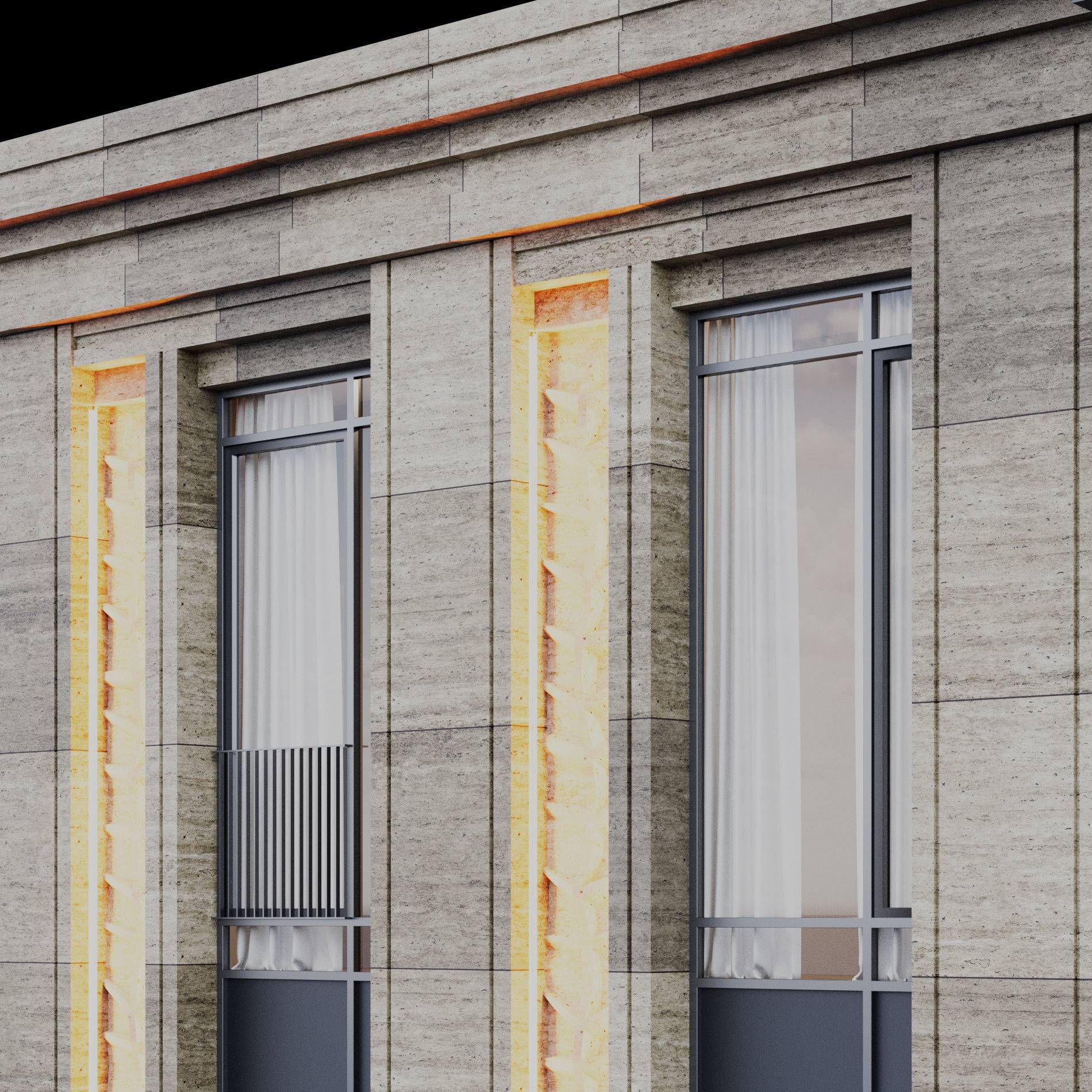 Fasade building full set 3D Model Collection_64