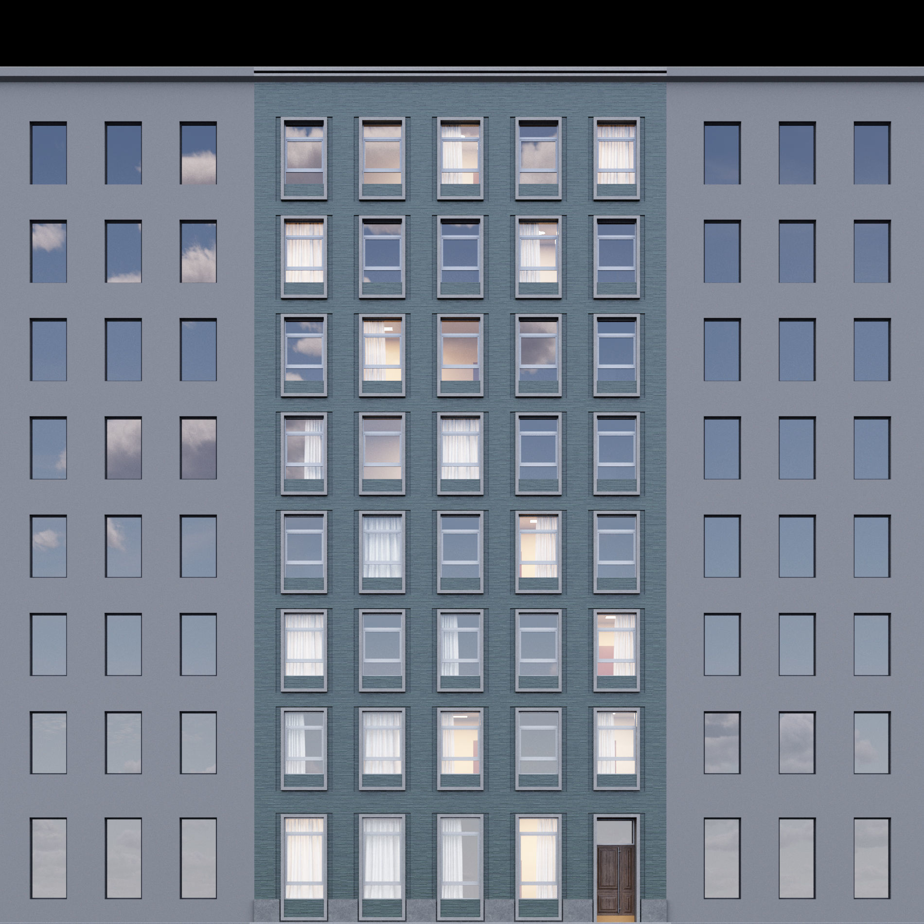 Fasade building full set 3D Model Collection_24
