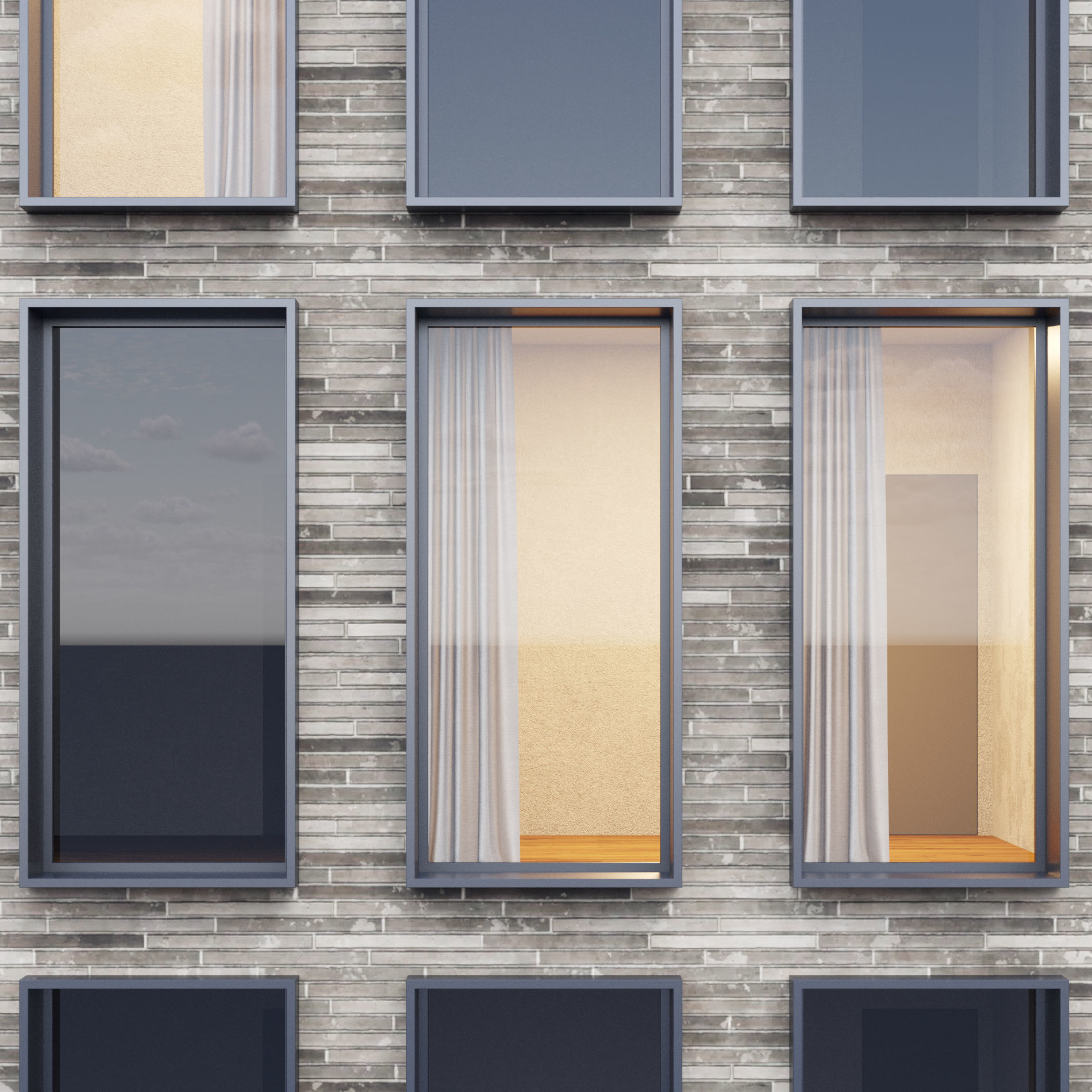 Fasade building full set 3D Model Collection_31