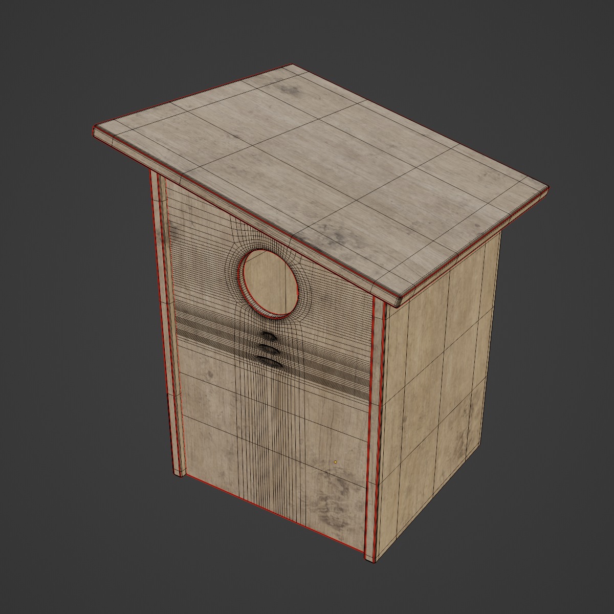 Wooden Birdhouse C 01 3D model_7