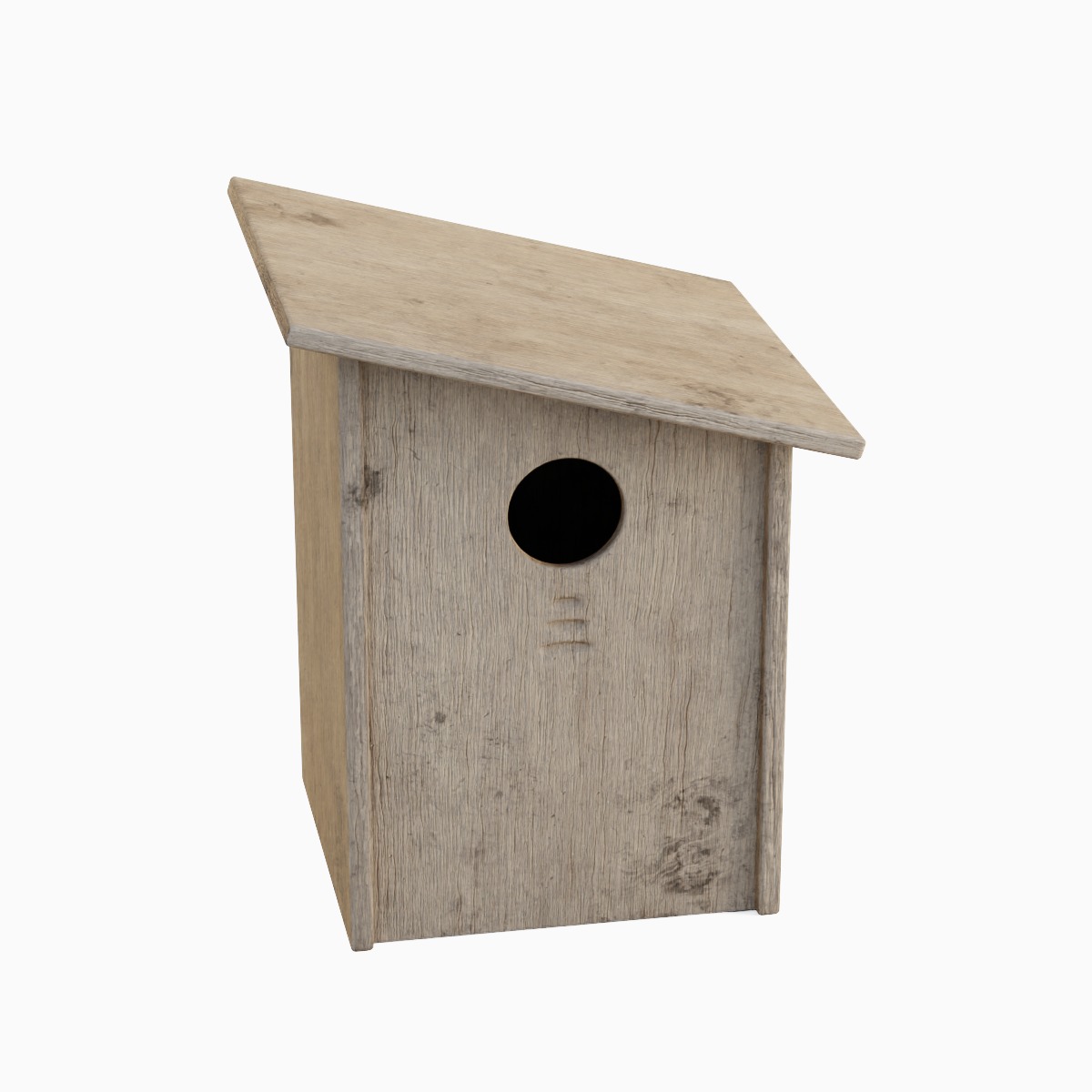Wooden Birdhouse C 01 3D model_4