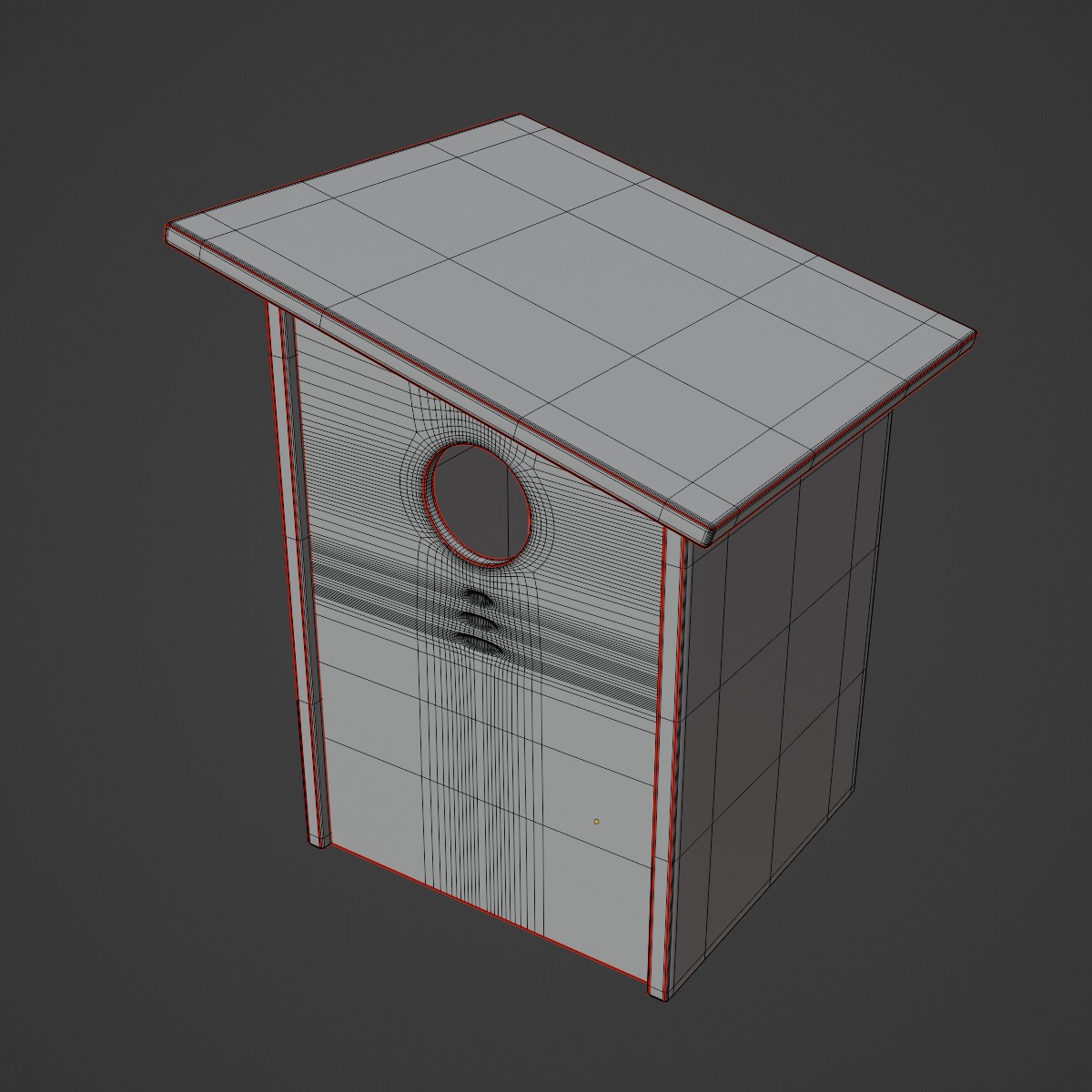 Wooden Birdhouse C 01 3D model_9