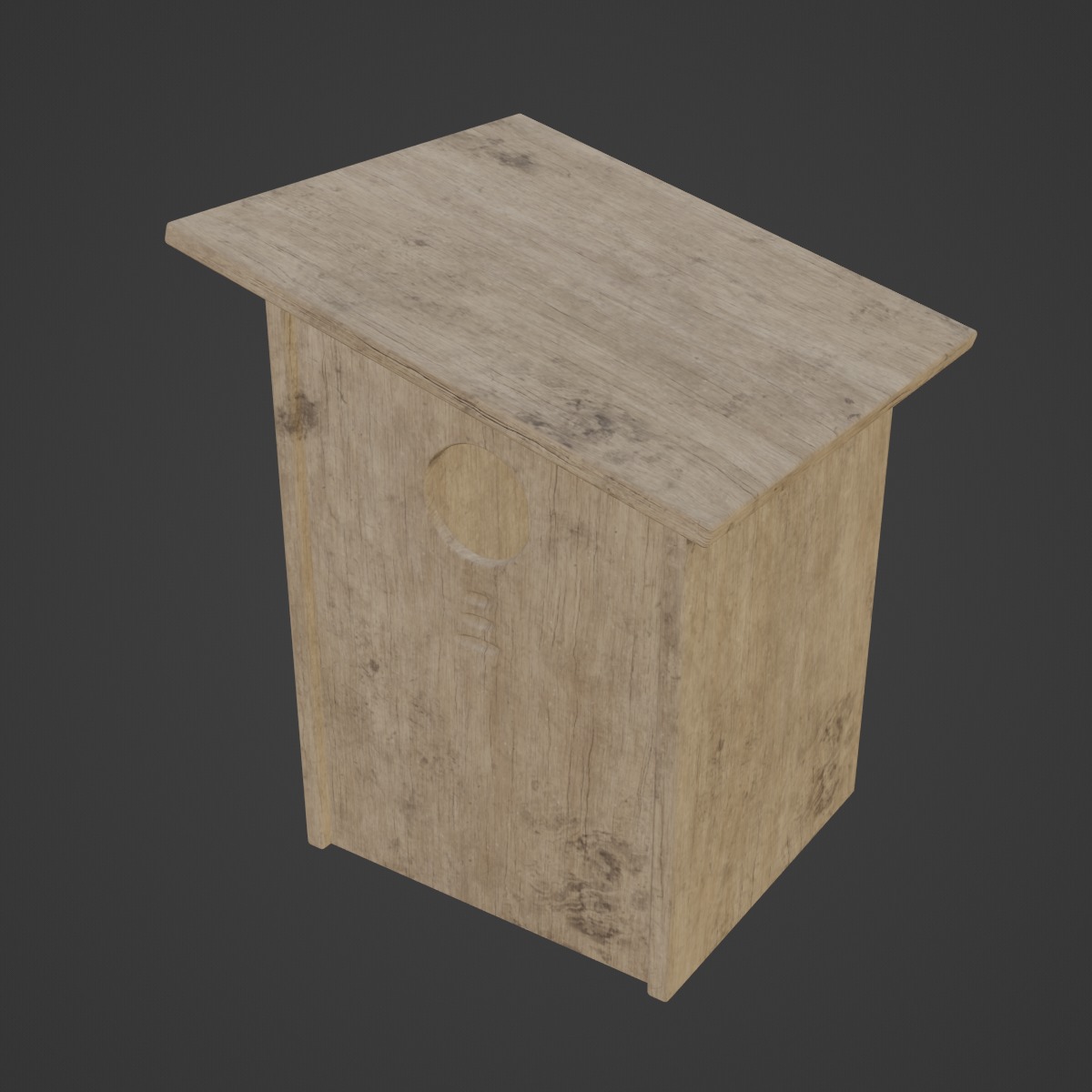 Wooden Birdhouse C 01 3D model_6