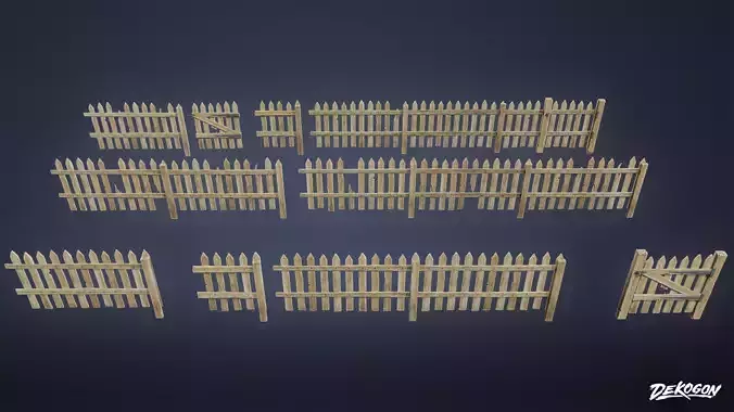 ROADSIDE - Fence Set 14 - LOW POLY AND NANITE