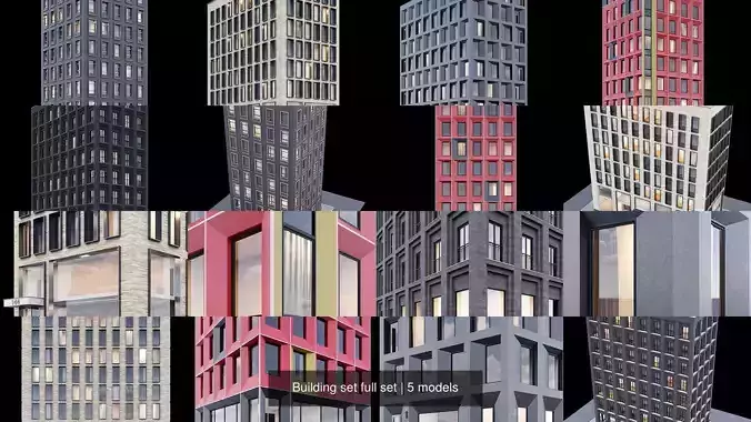 Building set full set 3D Model Collection