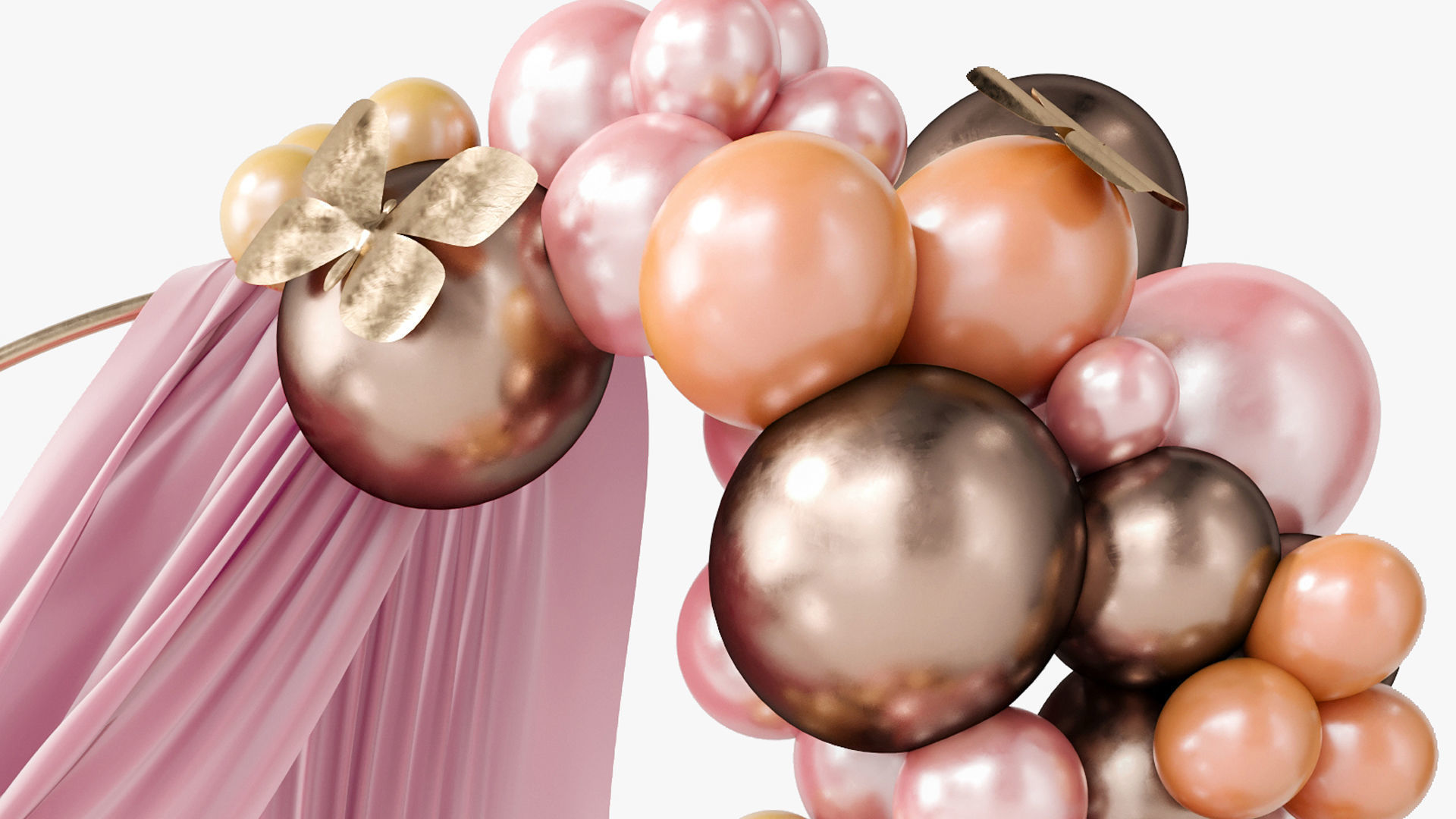 Balloon Arch for Holidays Birthdays or Weddings 3D model_2