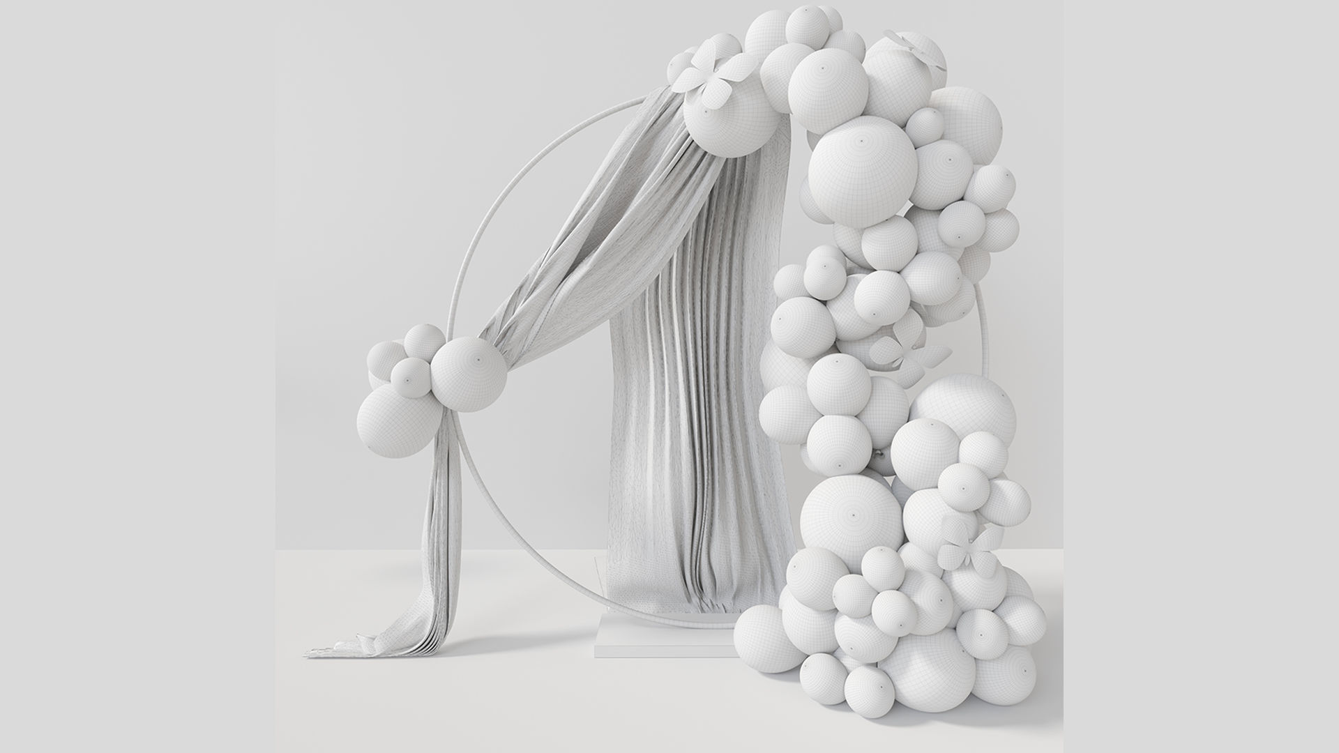 Balloon Arch for Holidays Birthdays or Weddings 3D model_1