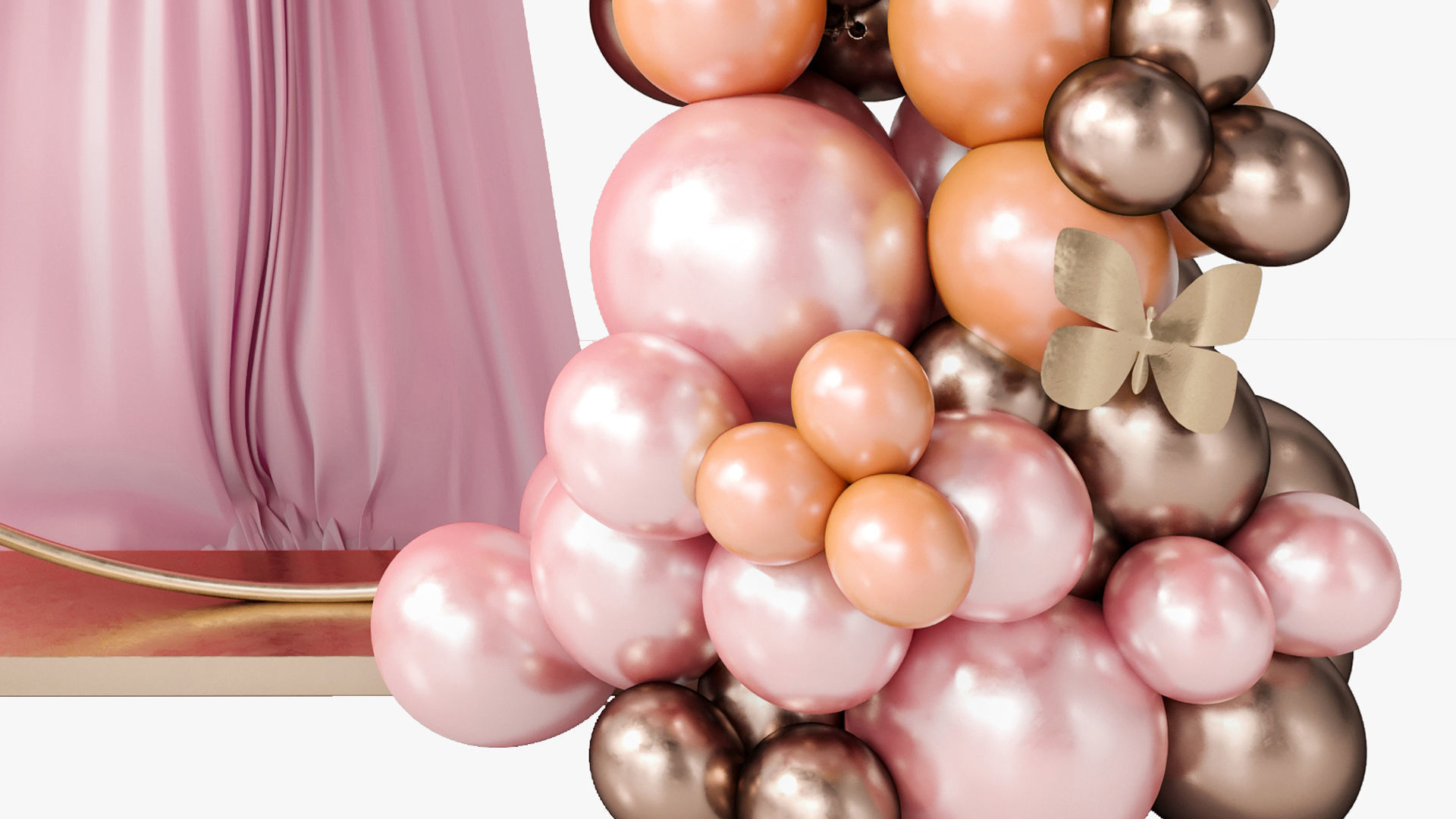 Balloon Arch for Holidays Birthdays or Weddings 3D model_4