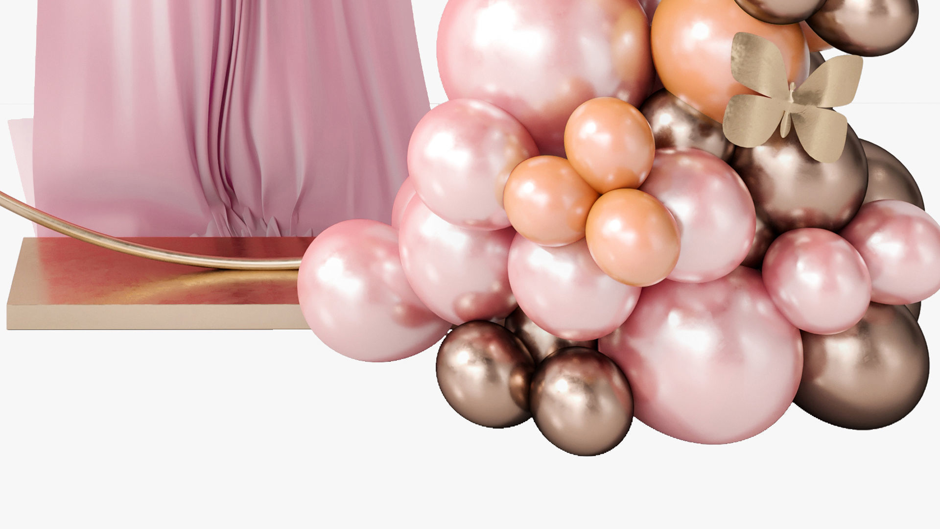 Balloon Arch for Holidays Birthdays or Weddings 3D model_6