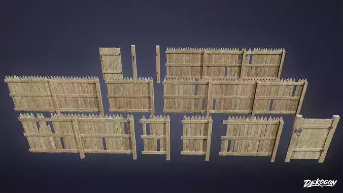 ROADSIDE - Fence Set 15 - LOW POLY AND NANITE