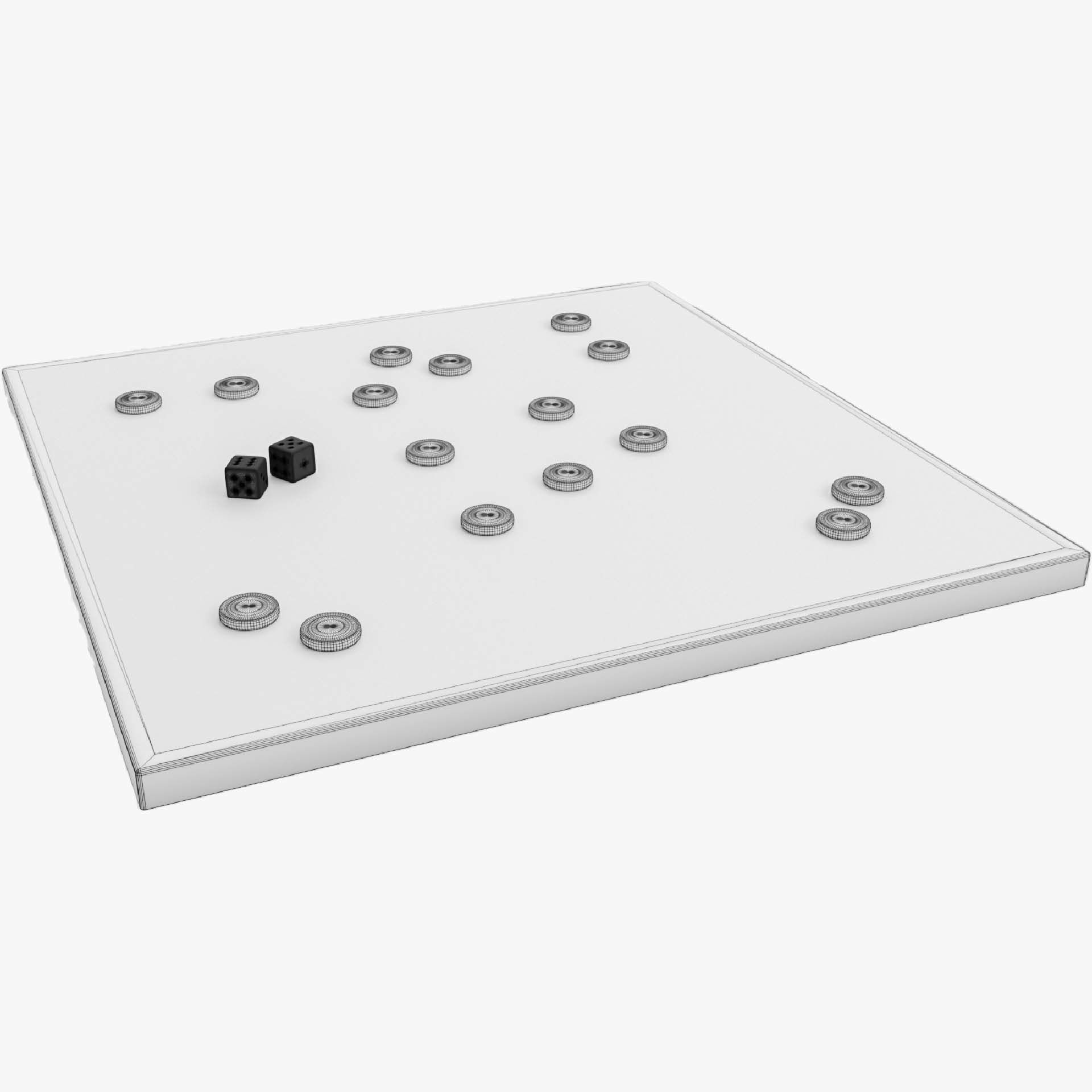 Classic Ludo Board 3D model_8