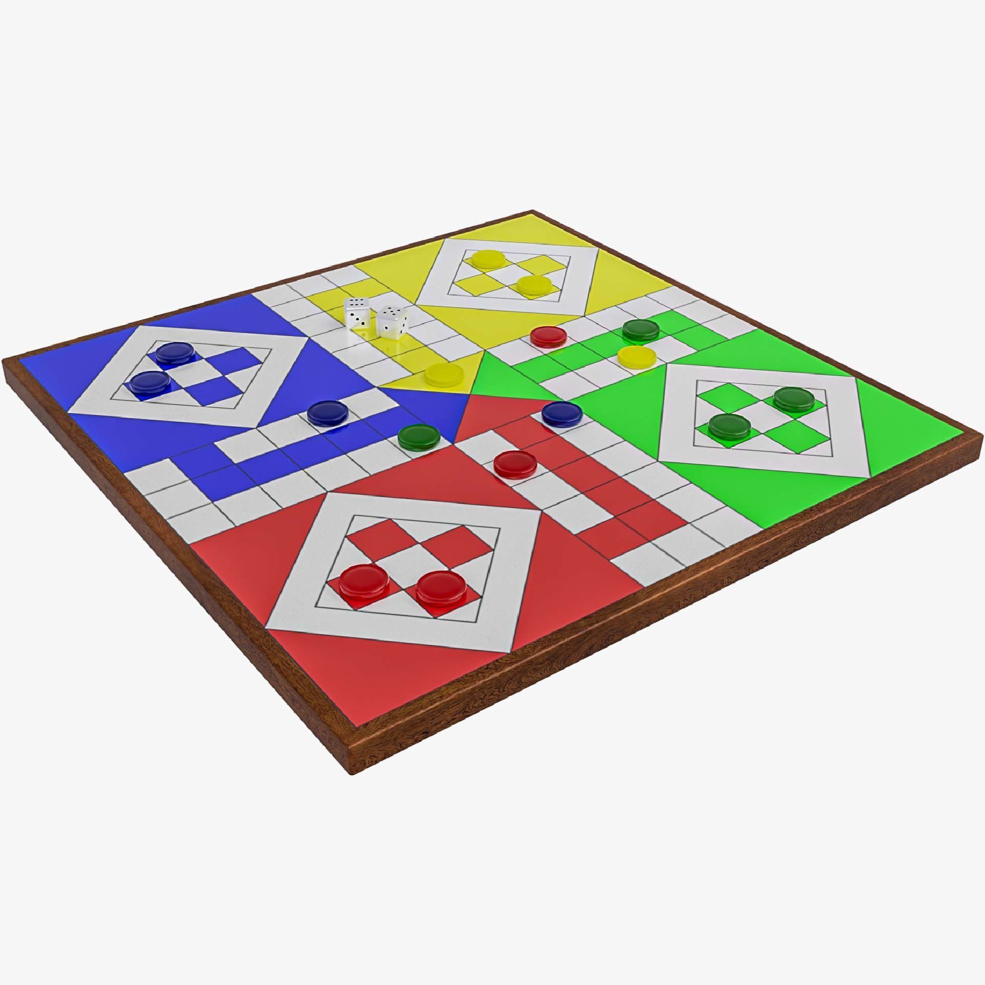 Classic Ludo Board 3D model_2