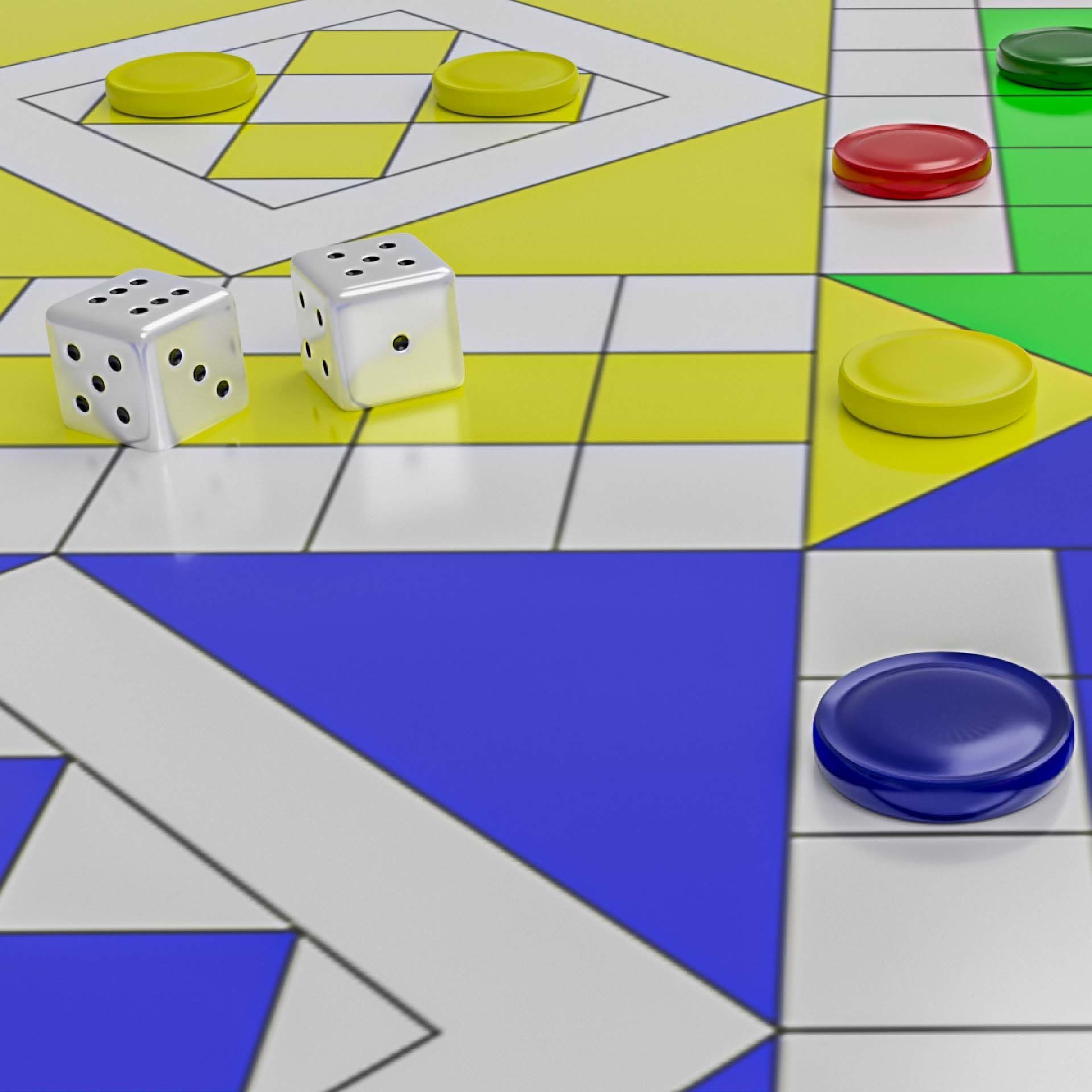 Classic Ludo Board 3D model_3
